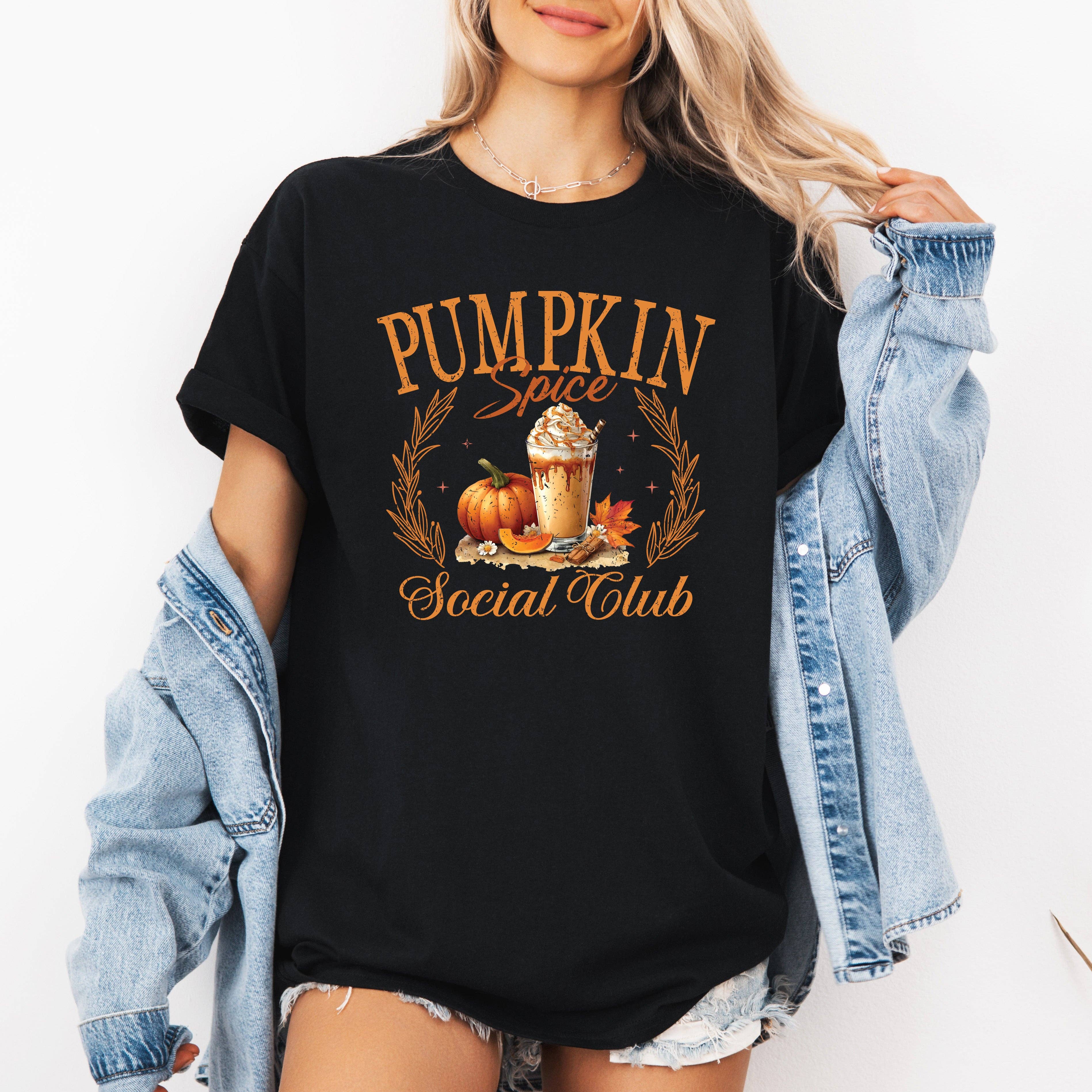 Pumpkin Spice Social Club, Autumn, Halloween, Fall, Tshirt Hoodie, Sweatshirt | PodTeesHub.com