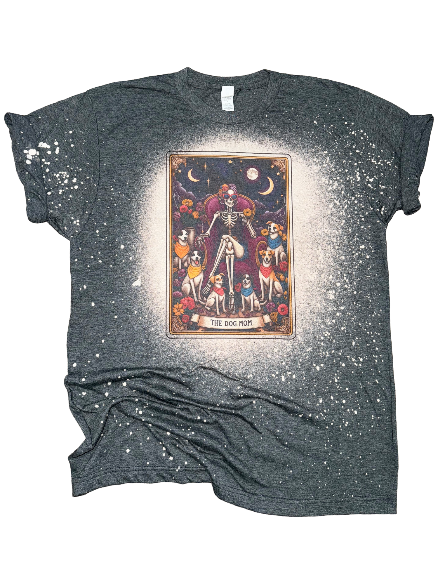 The Dog Mom – Tarot Card Bleached Tee Hoodie, Sweatshirt | PodTeesHub.com