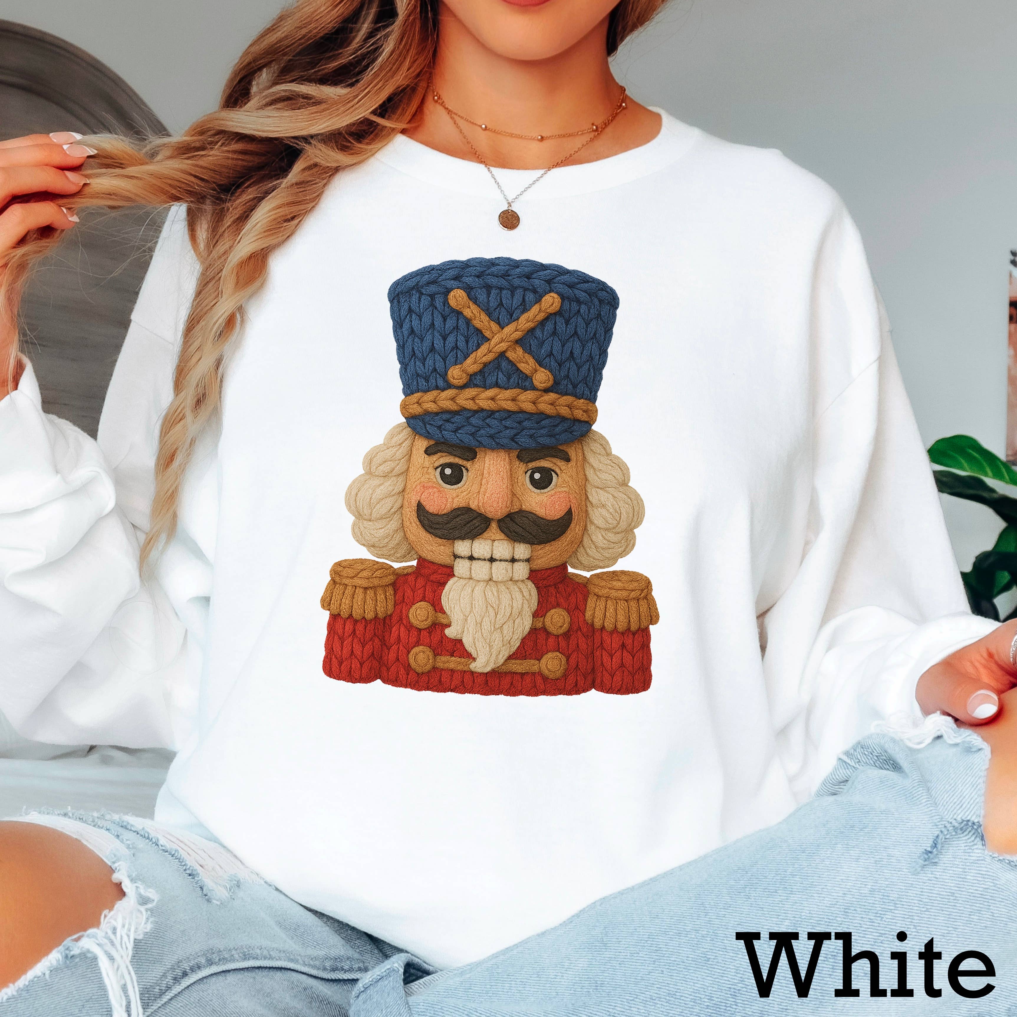 Faux Yarn Christmas 2025 Long Sleeve Shirt | Gildan Hoodie, Sweatshirt | PodTeesHub.com