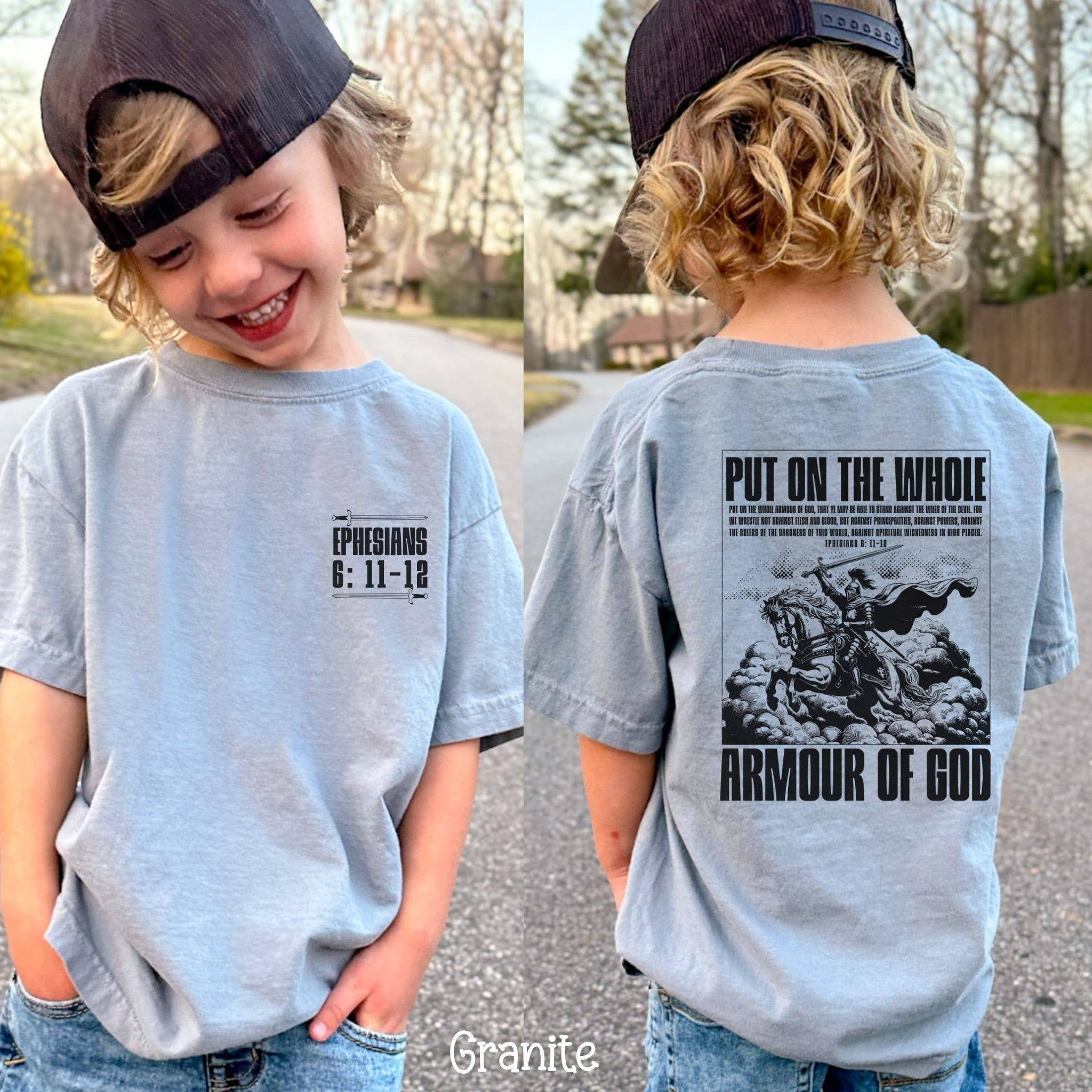 Armour of God Kids Christian Tee Youth Religious T-Shirt Hoodie, Sweatshirt | PodTeesHub.com