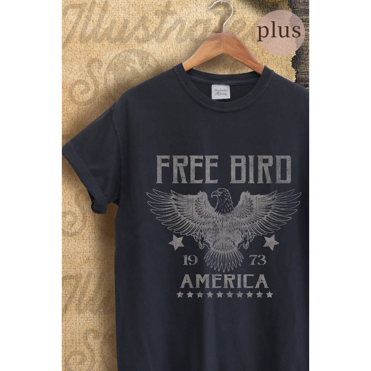 America Free Bird  Vintage Graphic  Tee  Plus Hoodie, Sweatshirt | PodTeesHub.com