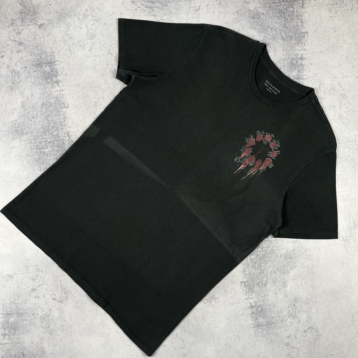 Designer Allsaints Ceremony Brace Crew Y2k Rose Tee Hoodie, Sweatshirt | PodTeesHub.com