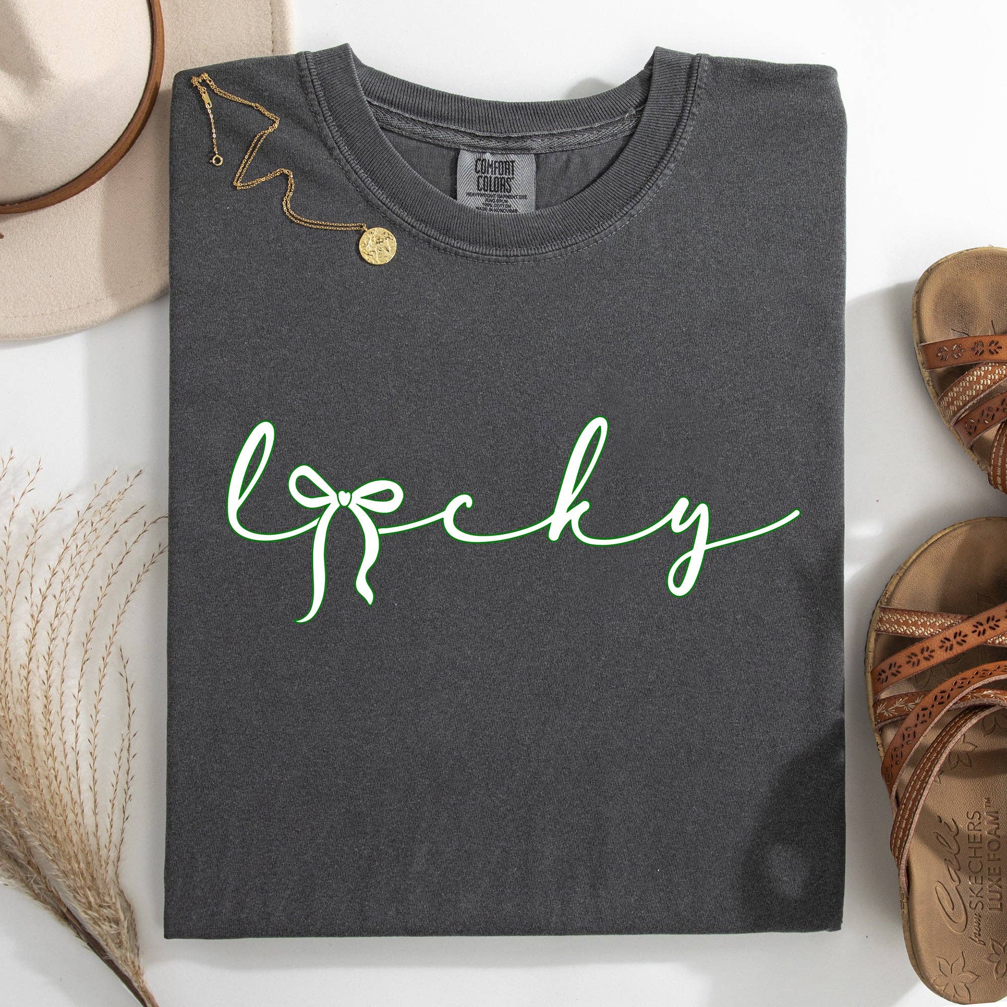 Lucky, Ribbon, Coquette, Bow, St Patrick's Day, Tshirt Hoodie, Sweatshirt | PodTeesHub.com