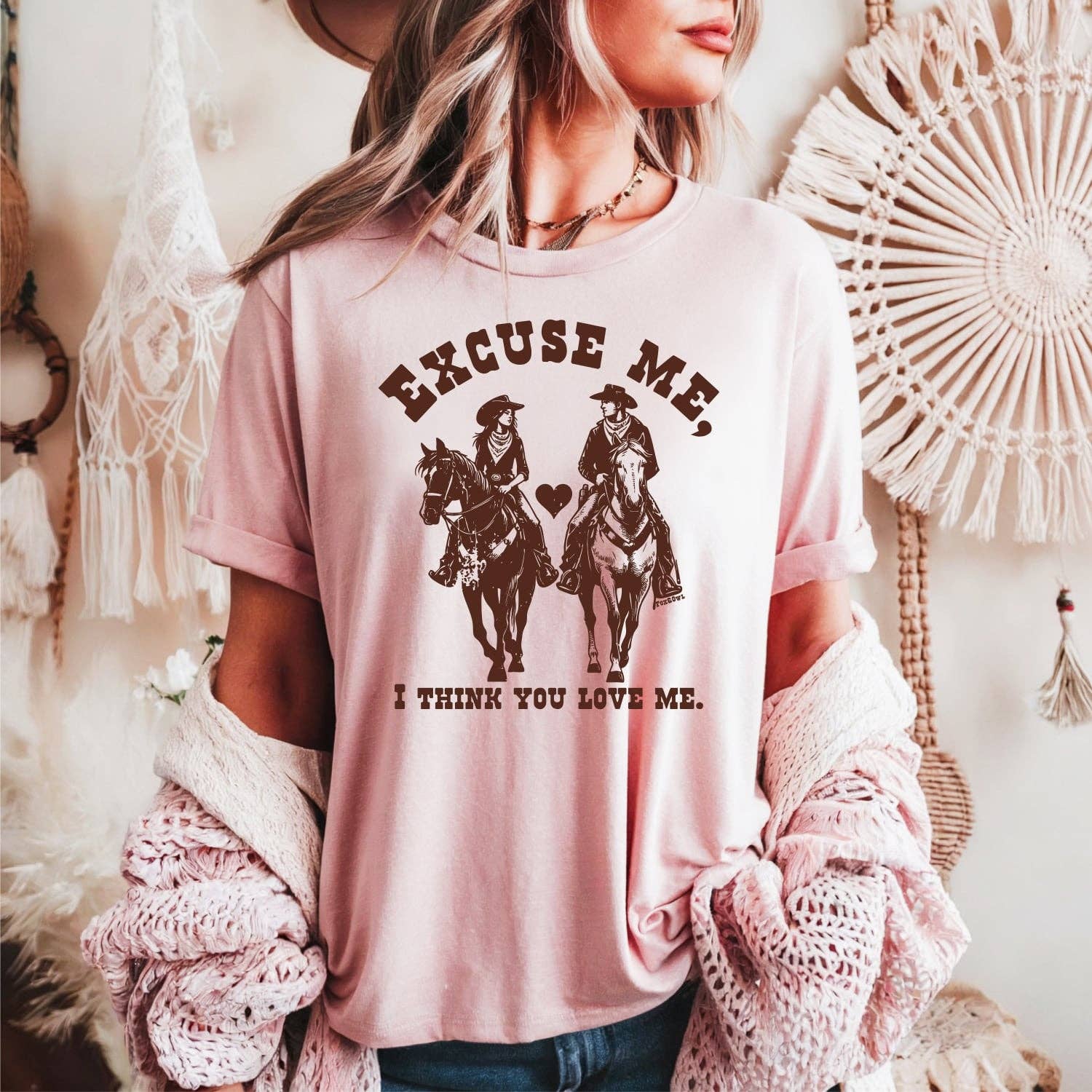 New Western Excuse Me I Think You Love Me Bella Graphic Tee Hoodie, Sweatshirt | PodTeesHub.com