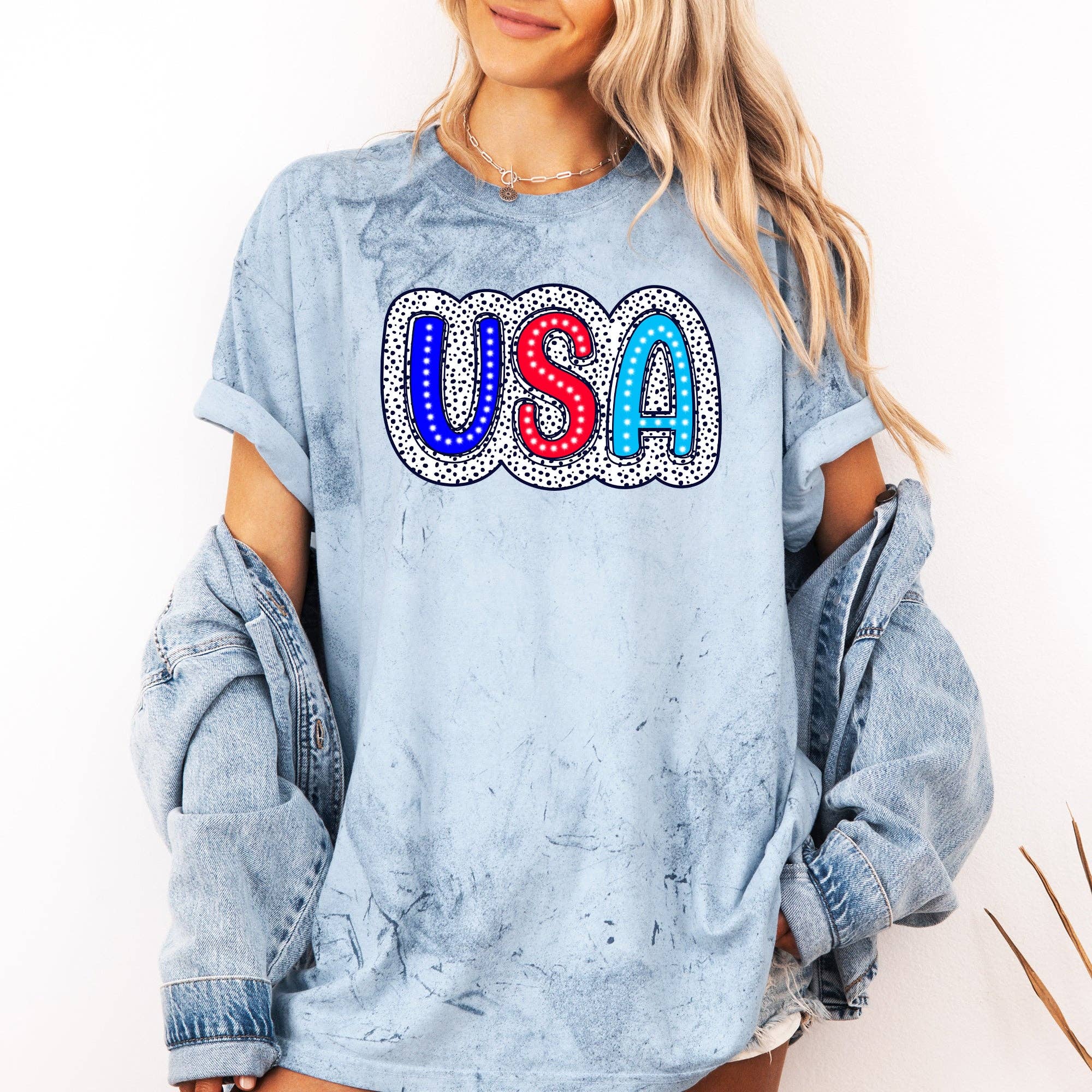 USA, Dalmatian, America, 4th of July, Color Blast Tshirt Hoodie, Sweatshirt | PodTeesHub.com