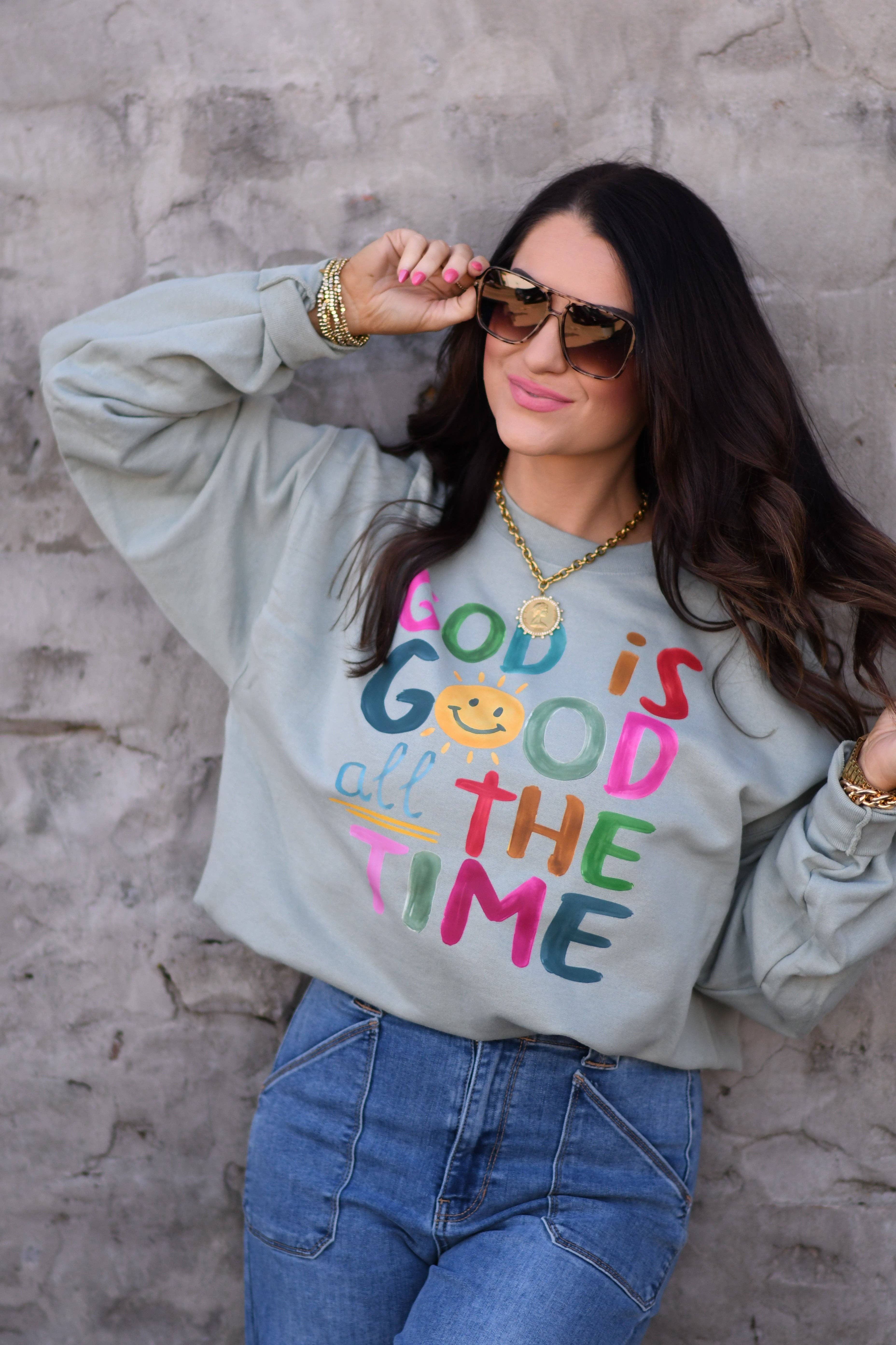 God Is Good All the Time Watercolor Sweatshirt/Tee Hoodie | PodTeesHub.com