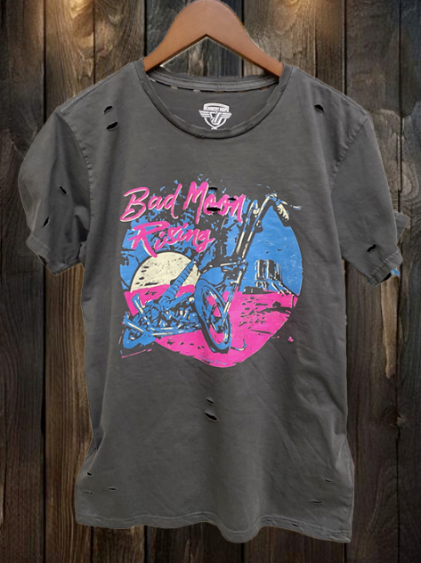 Bad Moon Rising Chopper 1980's Distressed T-Shirt Hoodie, Sweatshirt | PodTeesHub.com