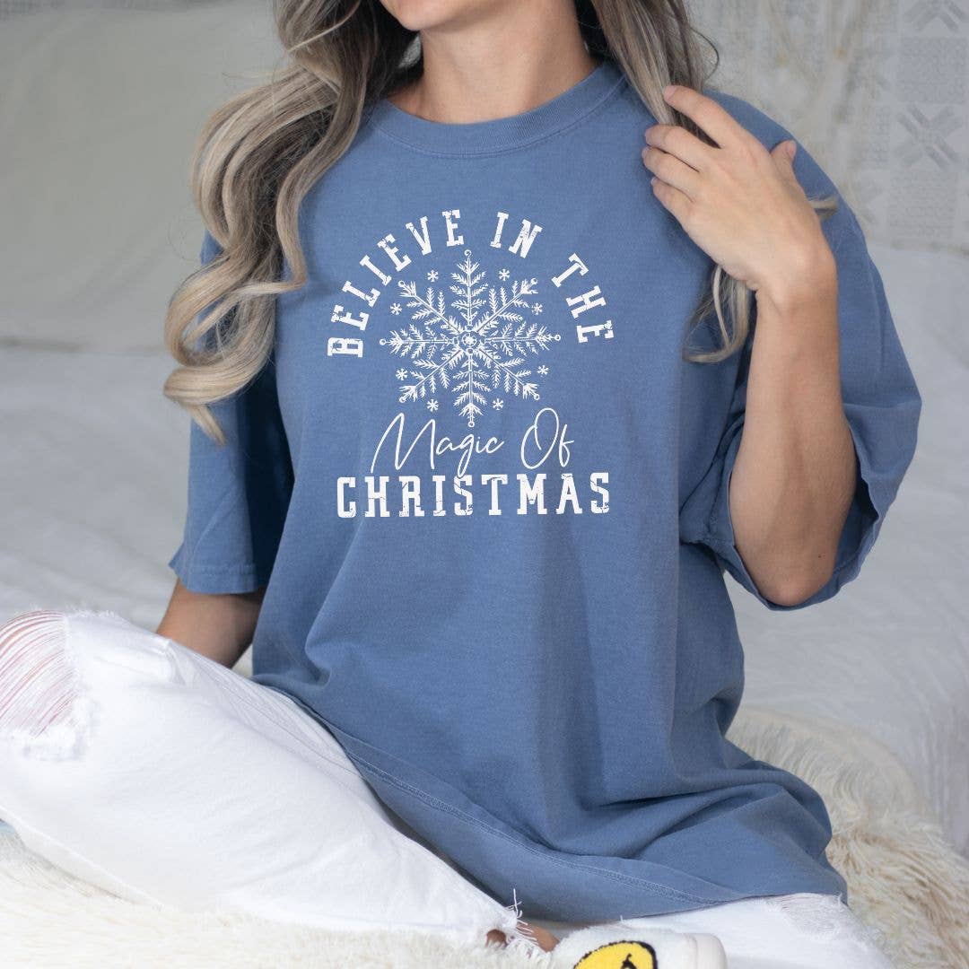 Believe in the Magic of Christmas Tee- Graphic Christmas Tee Hoodie, Sweatshirt | PodTeesHub.com