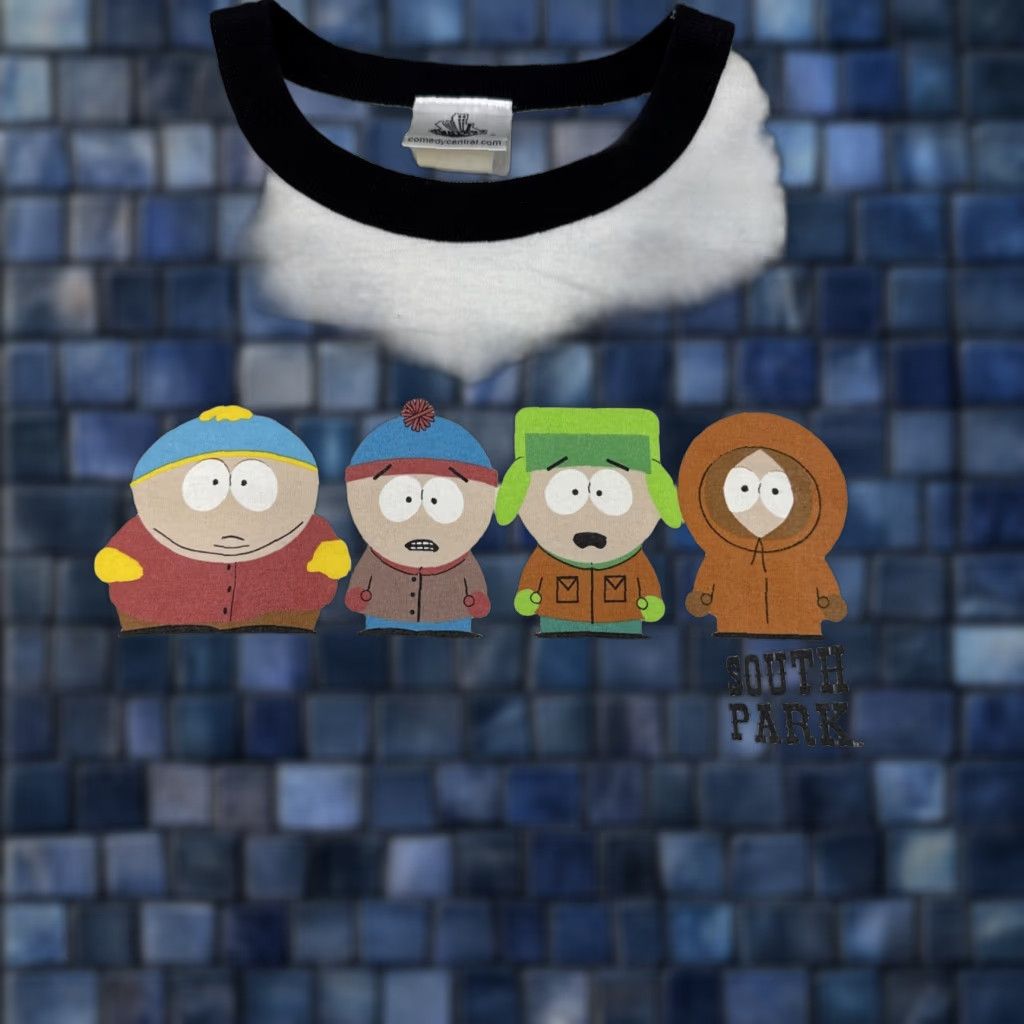 Vintage South Park Graphic Ringer Tee Shirt Mens L White 90s Cartoon Comedy Central Shirt Me Hoodie, Sweatshirt
