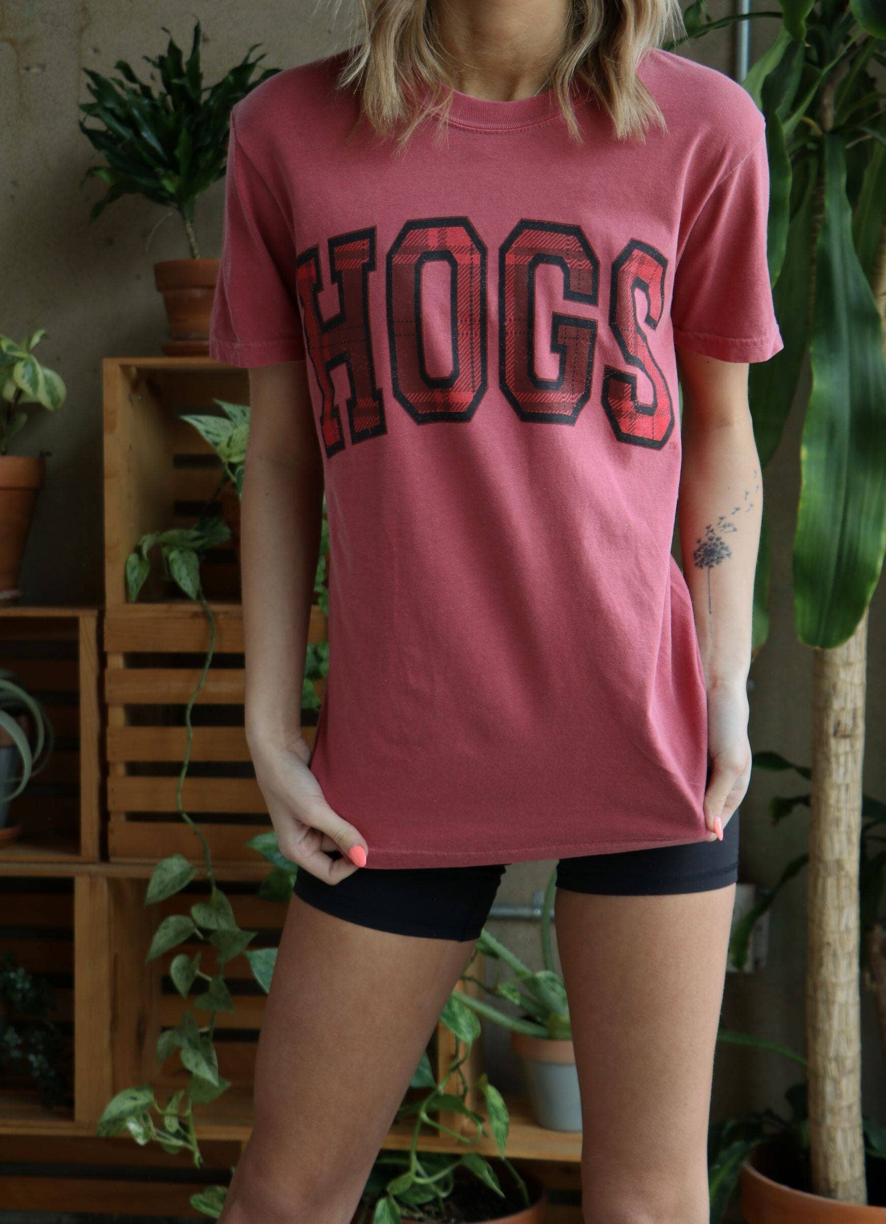 Arkansas Razorbacks Tartan Cardinal Comfort Colors Tee Hoodie, Sweatshirt | PodTeesHub.com
