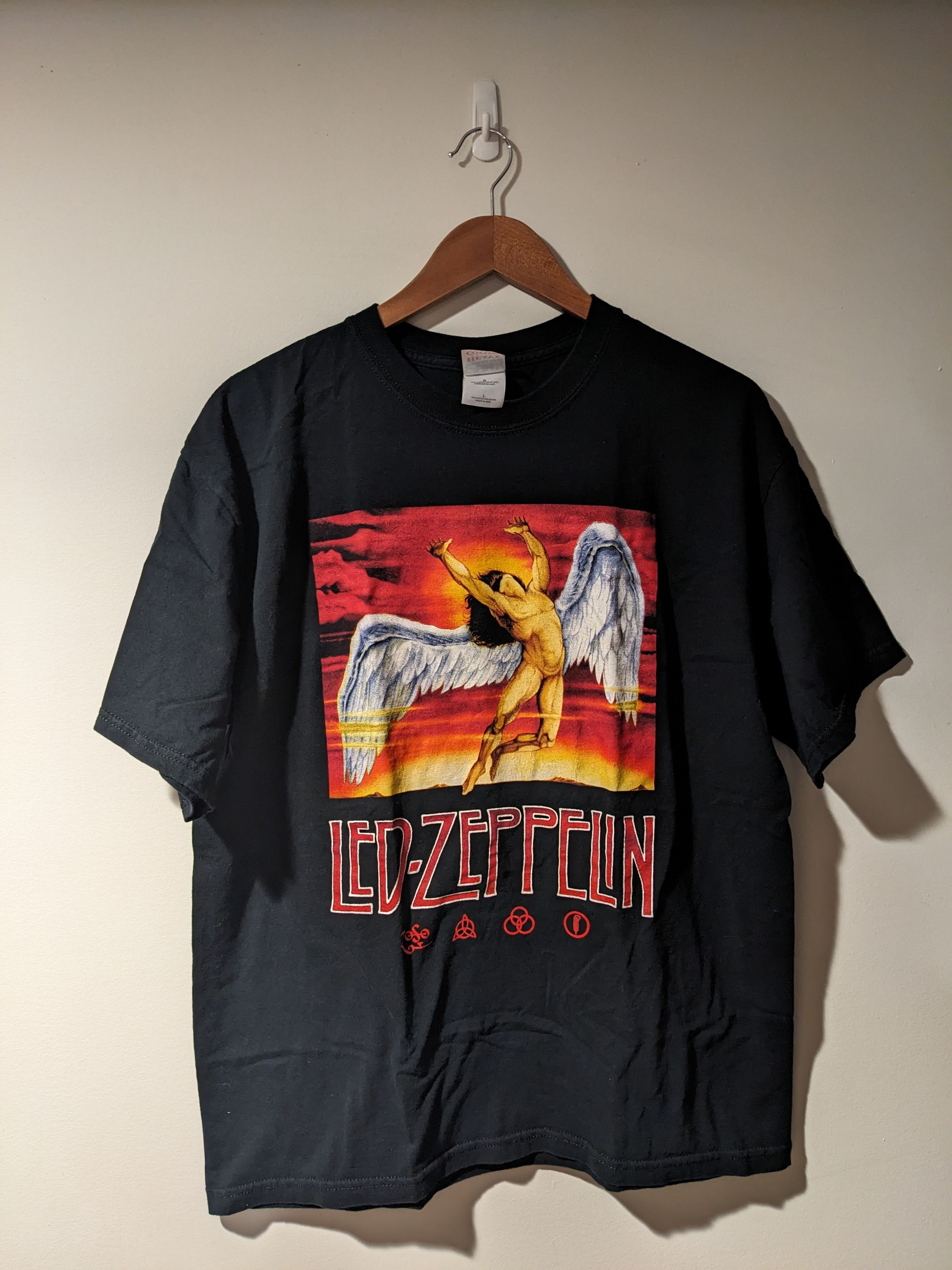 Led Zeppelin X Vintage Vintage Led Zeppelin Icarus Logo Band Tour Large T Shirt Hoodie, Sweatshirt | PodTeesHub.com