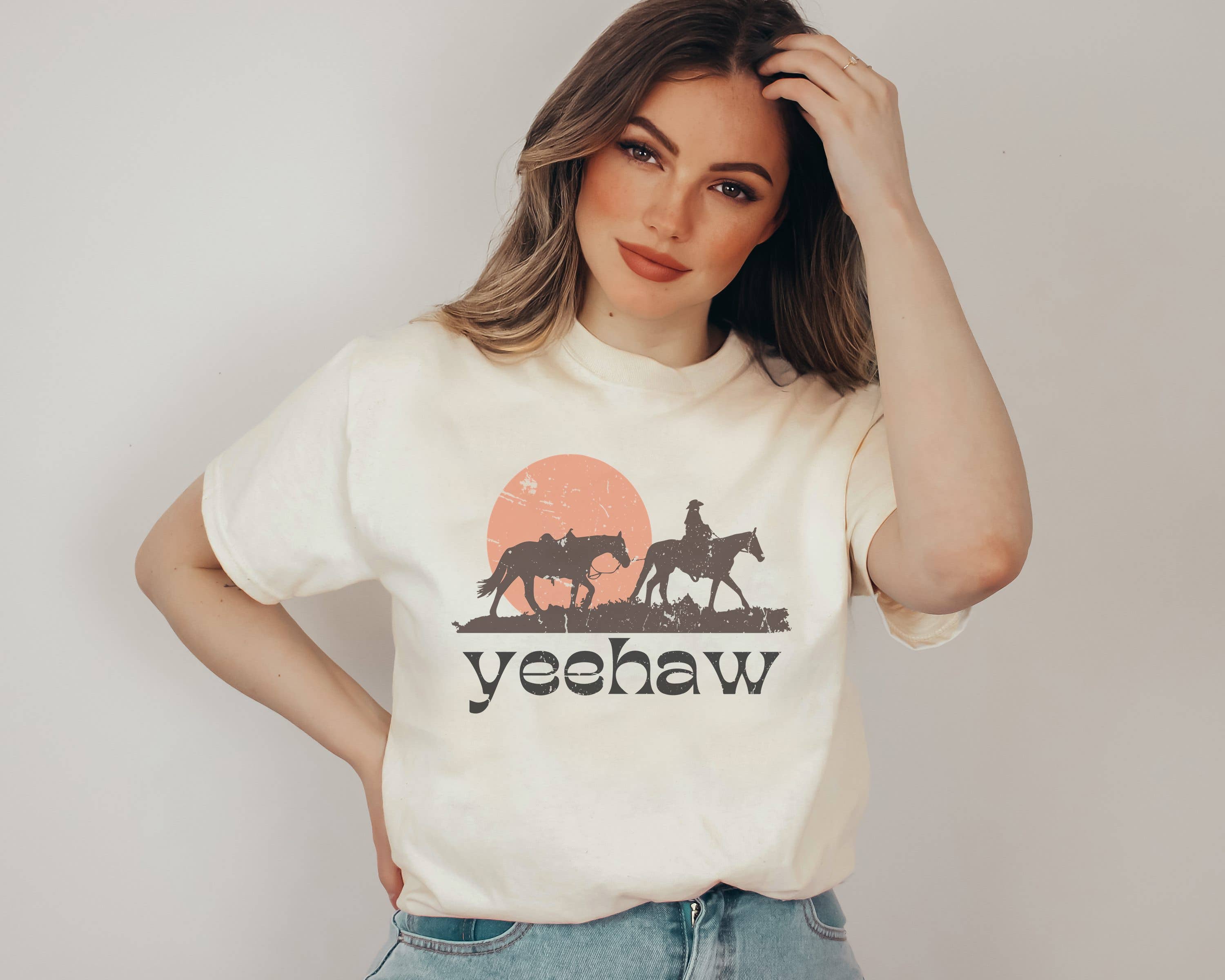 Yeehaw Graphic Tee | Western Tee Hoodie, Sweatshirt | PodTeesHub.com