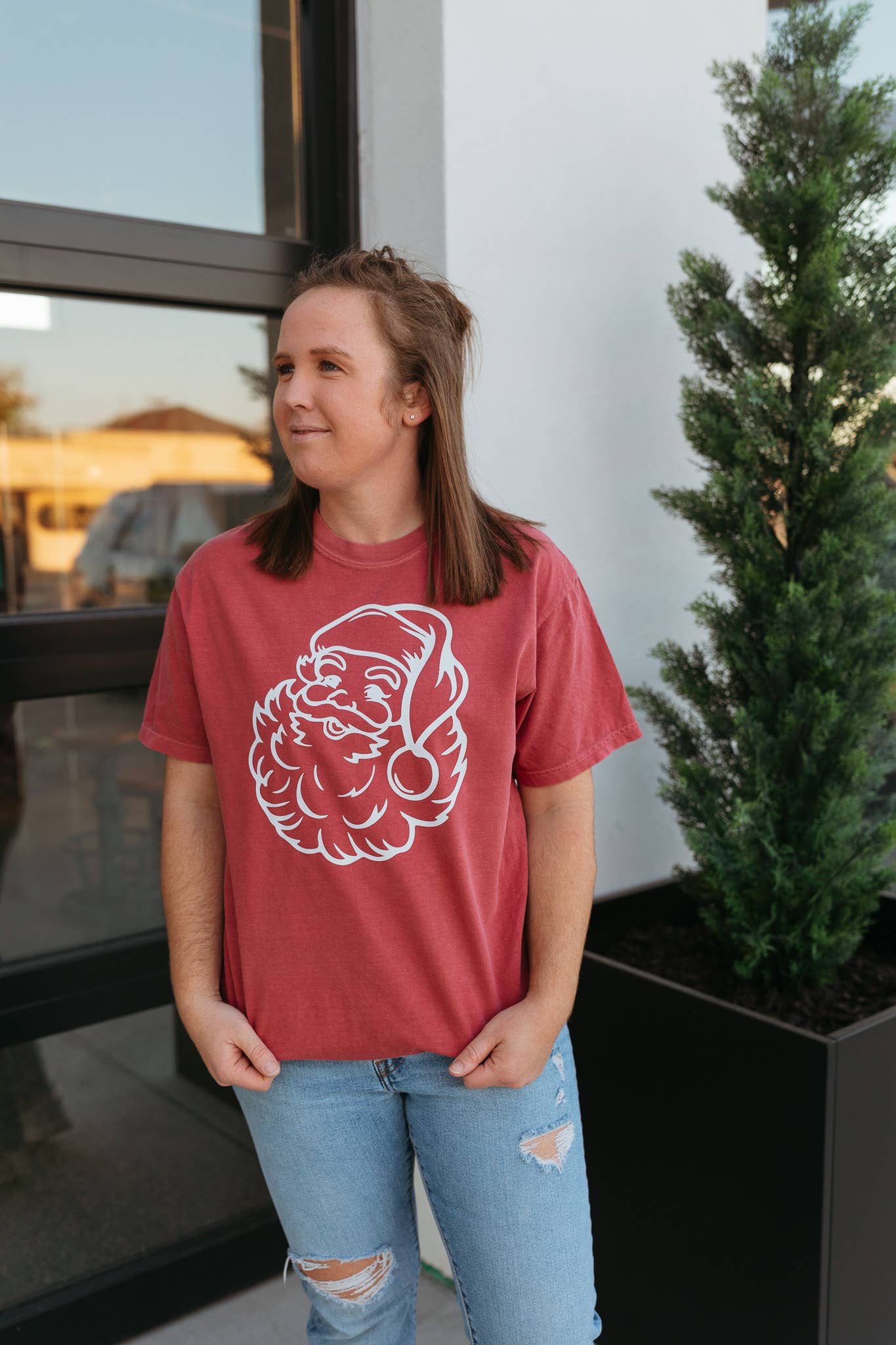 Santa Head Christmas Tee - Christmas Graphic Tee - Christmas Hoodie, Sweatshirt | PodTeesHub.com