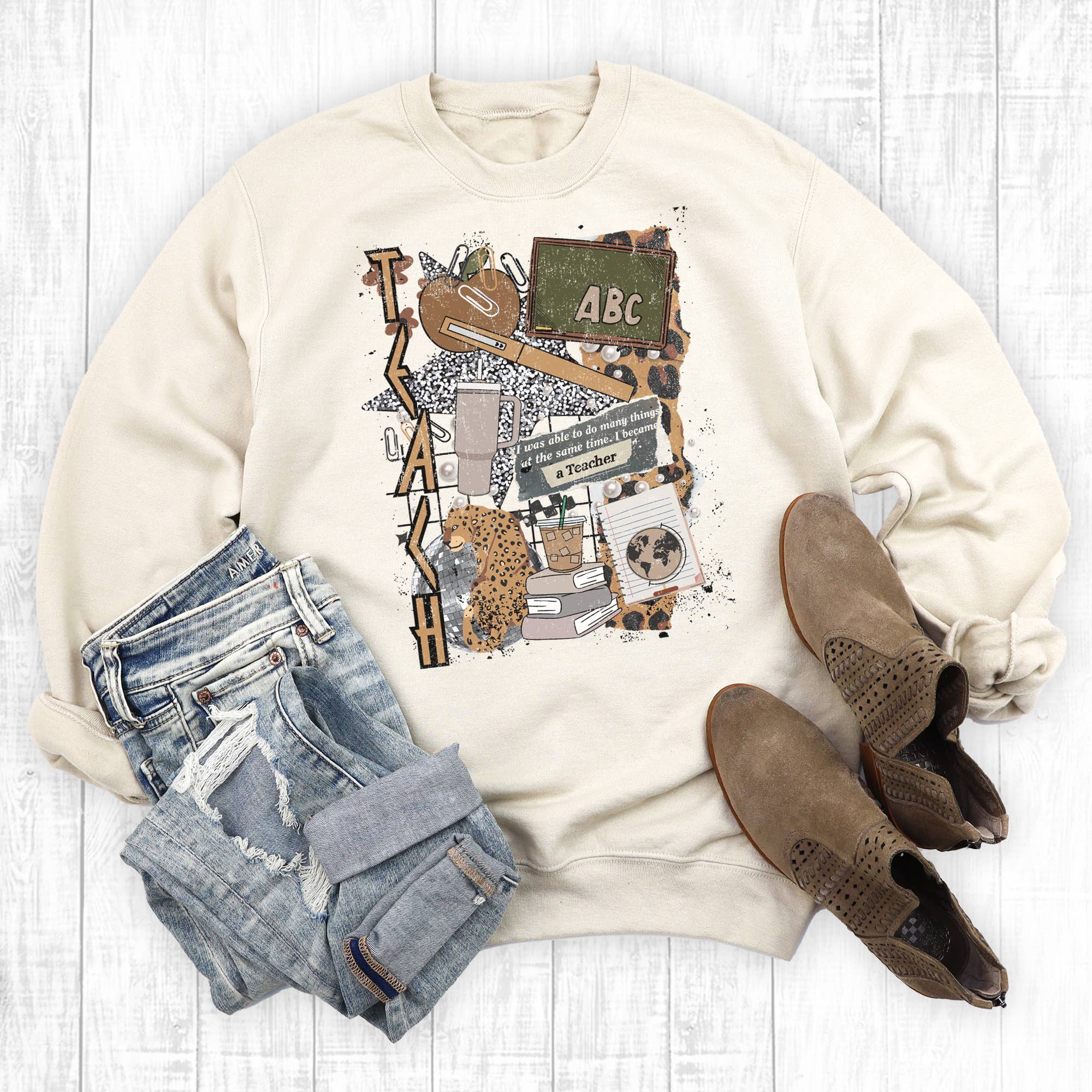 Teacher Life Collage Graphic Sweatshirt T-Shirts, Hoodie | PodTeesHub.com