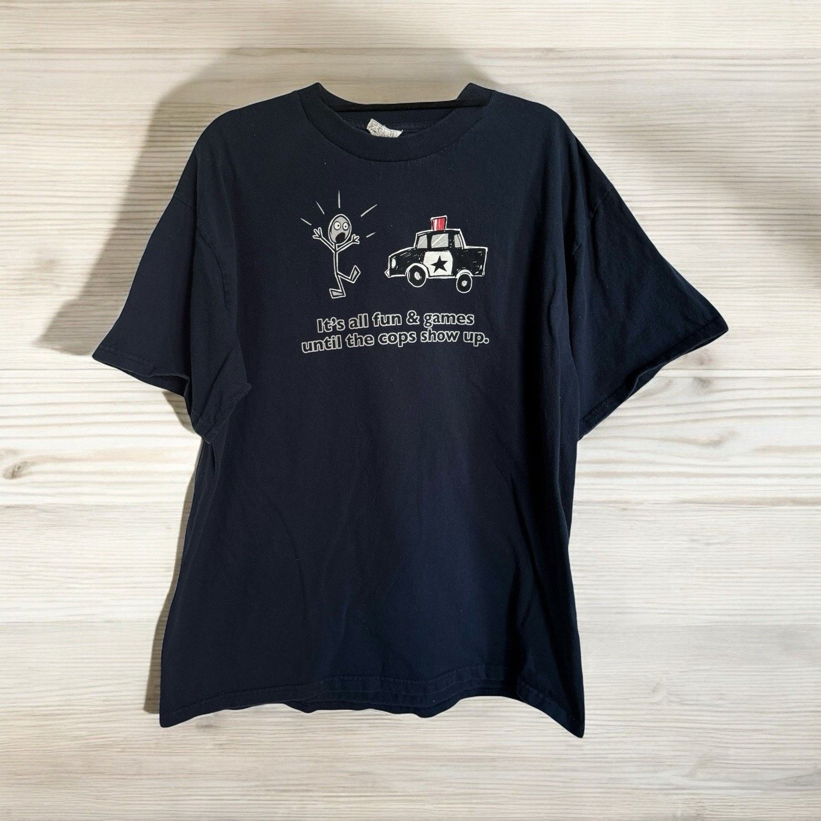 Alstyle It S All Fun And Games Until Cops Show Up Blue Xl Funny Tee Hoodie, Sweatshirt | PodTeesHub.com