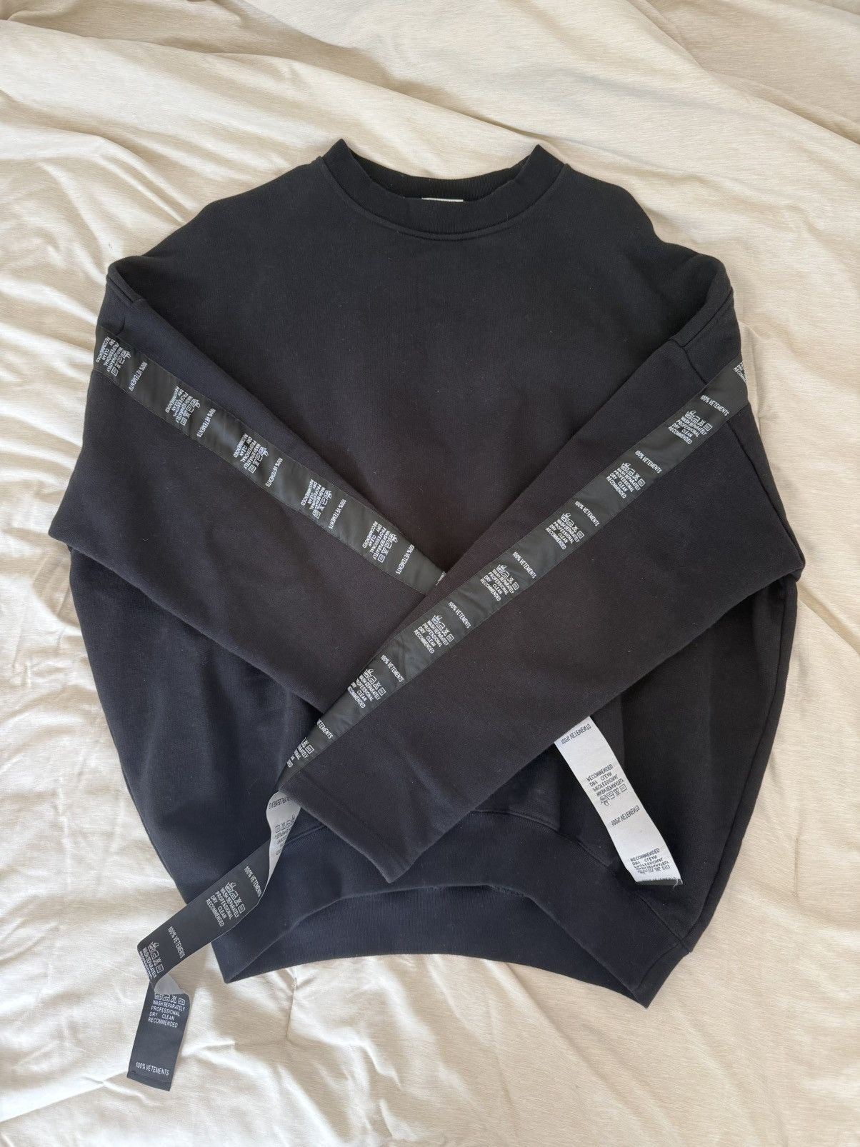 Vetements Deconstructed Wash Tag Crewneck T-Shirts, Hoodie, Sweatshirt | PodTeesHub.com