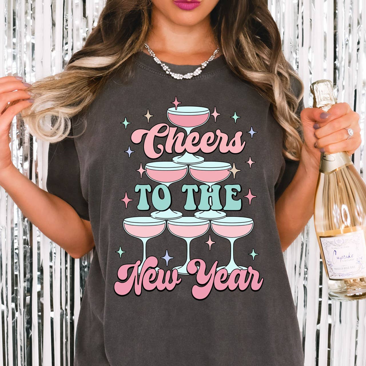 Cheers To the New Year Retro Tee Hoodie, Sweatshirt | PodTeesHub.com