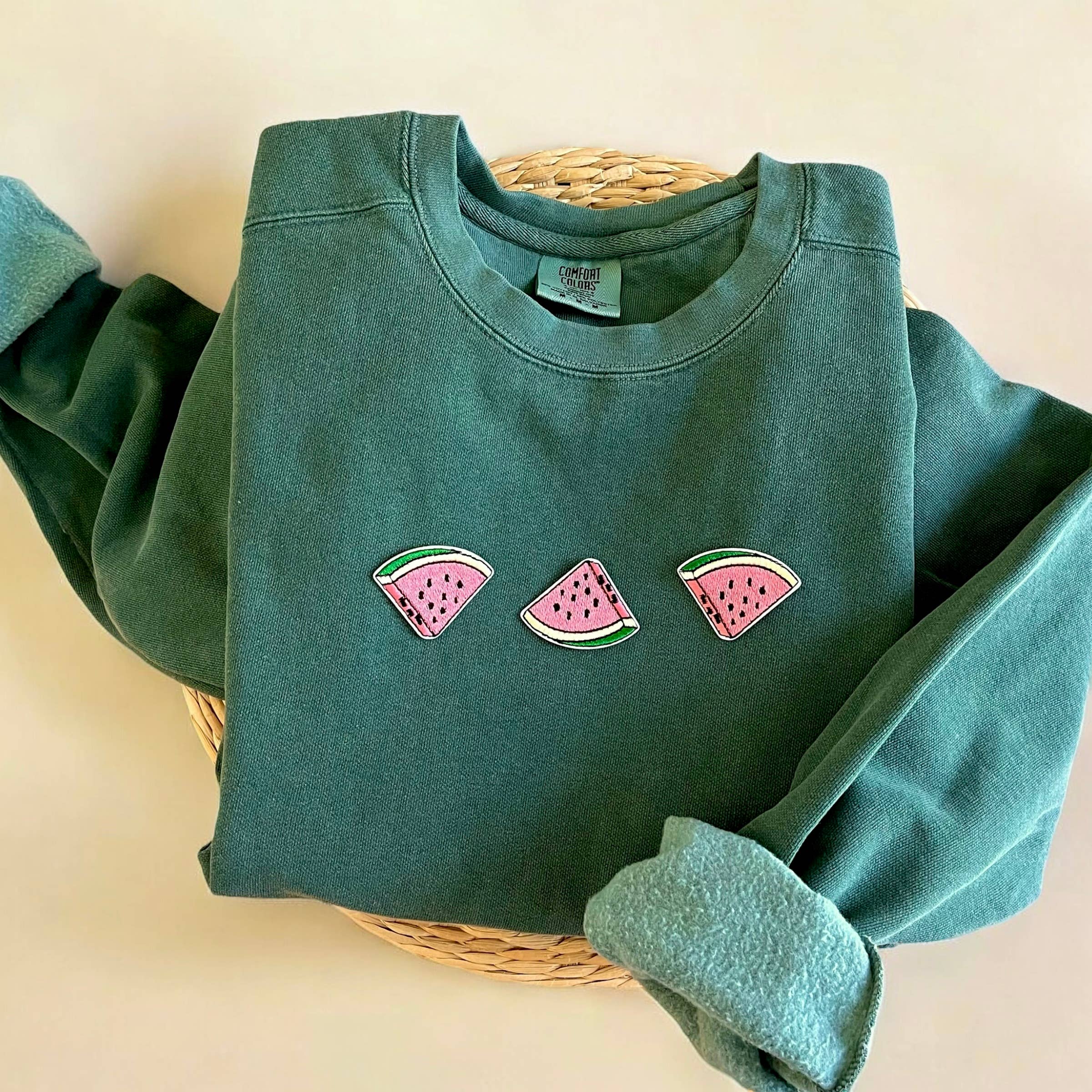 Comfort Colors® Watermelon Sweatshirt, Summer Sweatshirt T-Shirts, Hoodie | PodTeesHub.com