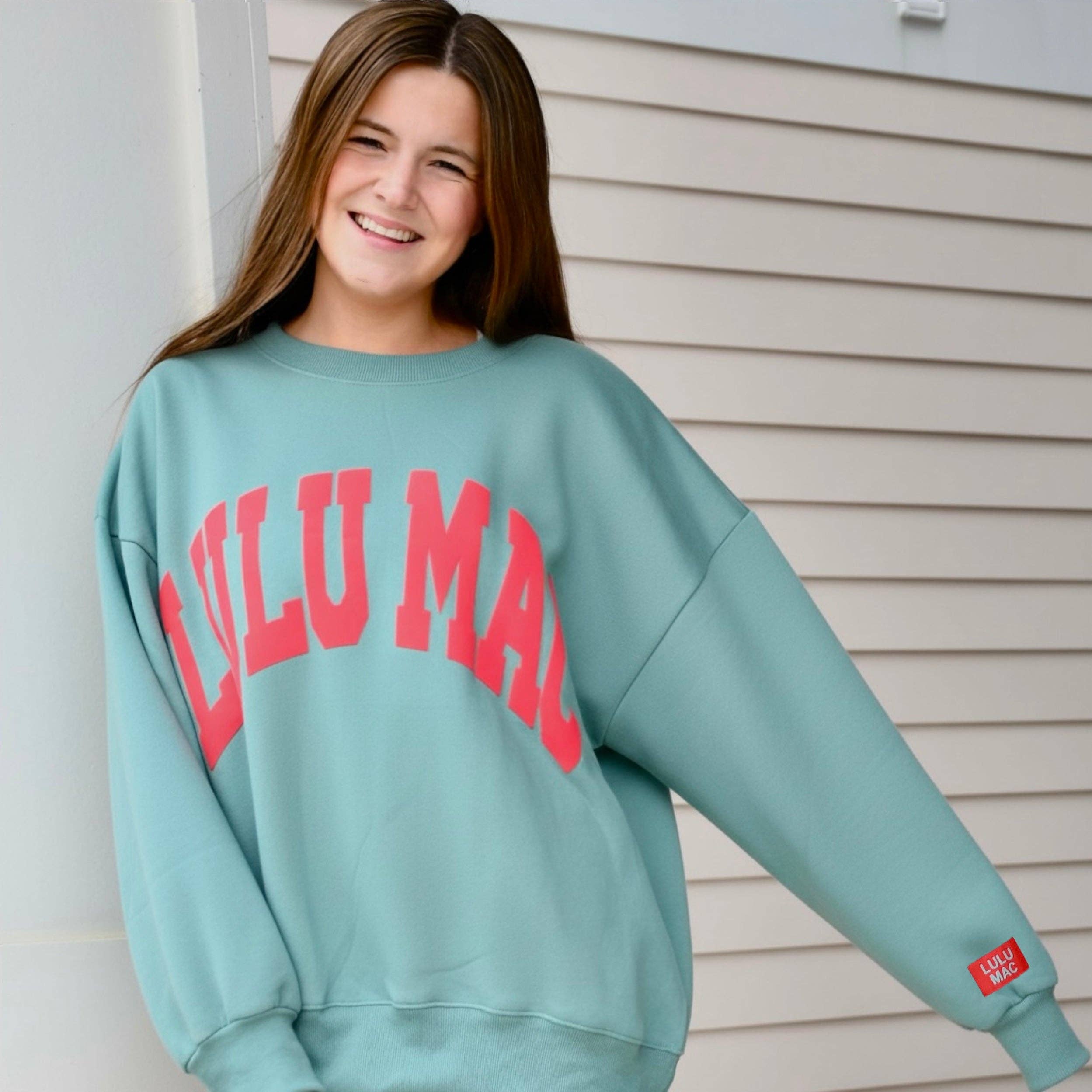 Lulu Mac Sweatshirt Green/Red - Puff T-Shirts, Hoodie | PodTeesHub.com