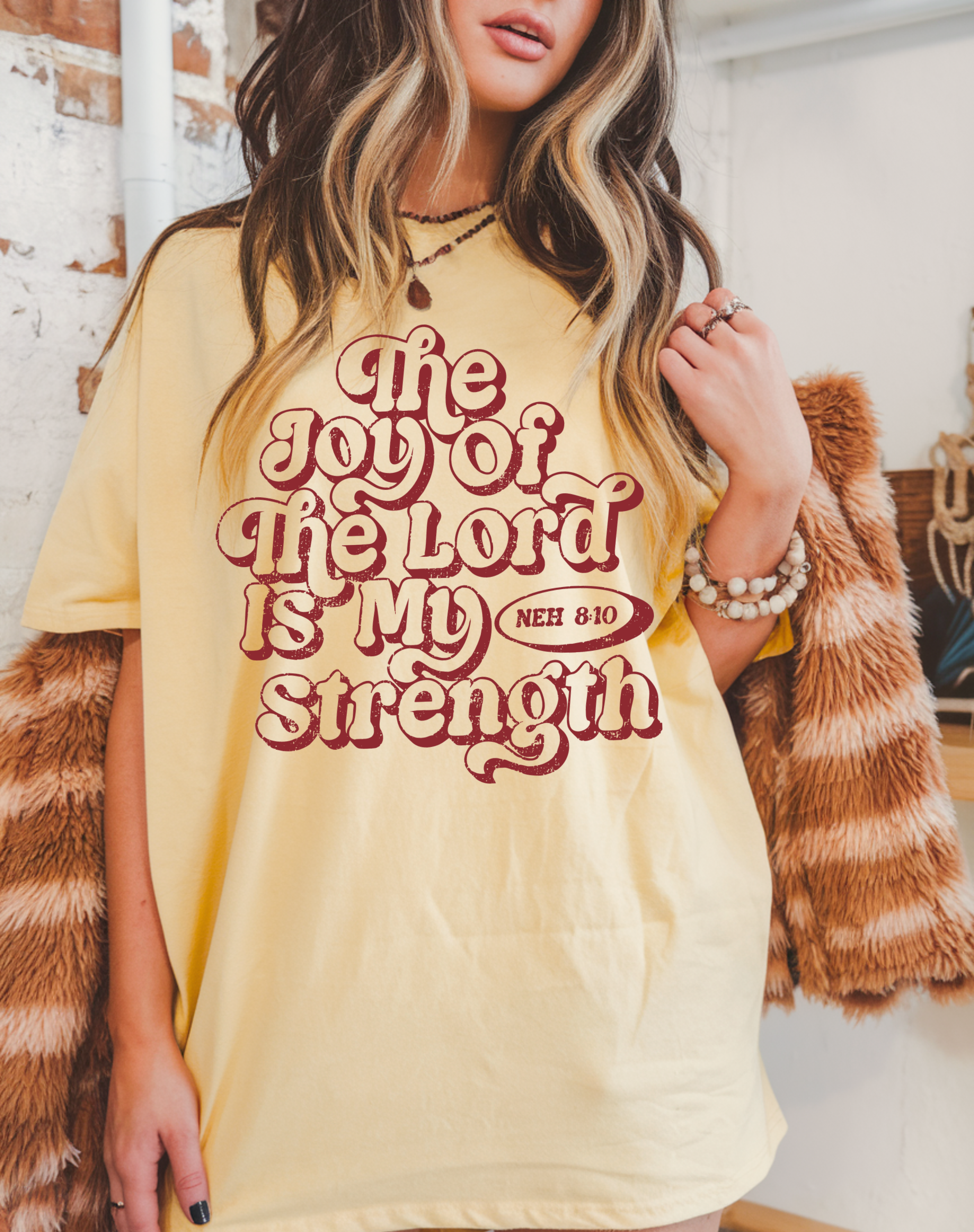 The Joy of the Lord Religious Comfort Colors Faith Tee Hoodie, Sweatshirt | PodTeesHub.com