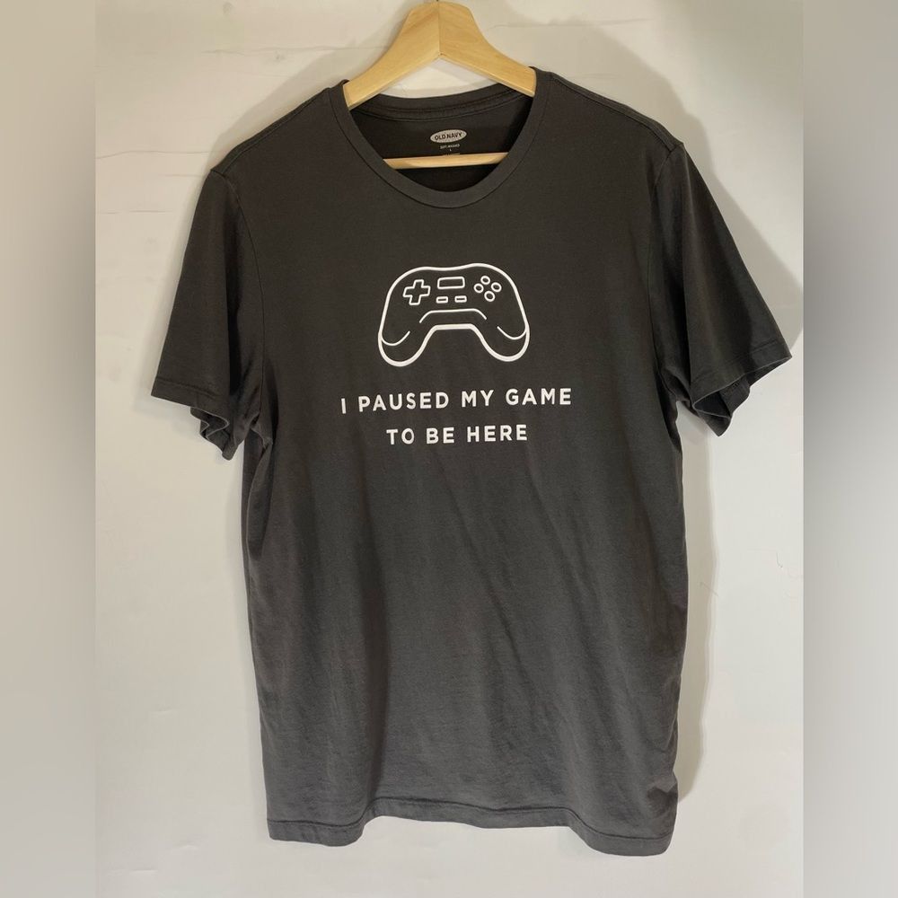 Navy Old Navy Grey I Paused My Game To Be Here Soft Washed T Shirt Large Hoodie, Sweatshirt | PodTeesHub.com