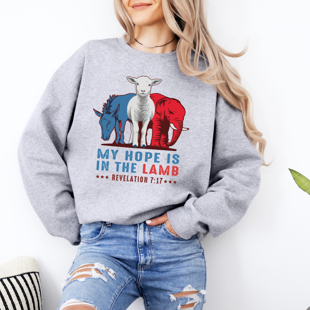 My Hope Is in the Lamb Sweatshirt, Christian Faith Tee Hoodie | PodTeesHub.com