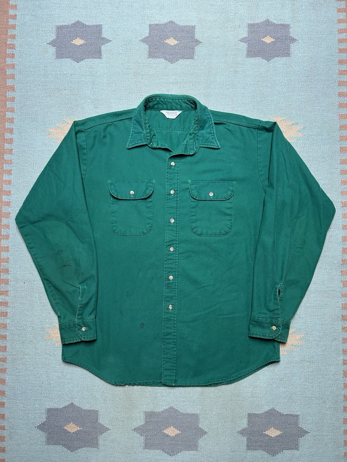 Vintage Vtg 80s Work Shirt Five Brother Heavy Canvas Aqua Xl Tall Hoodie, Sweatshirt | PodTeesHub.com