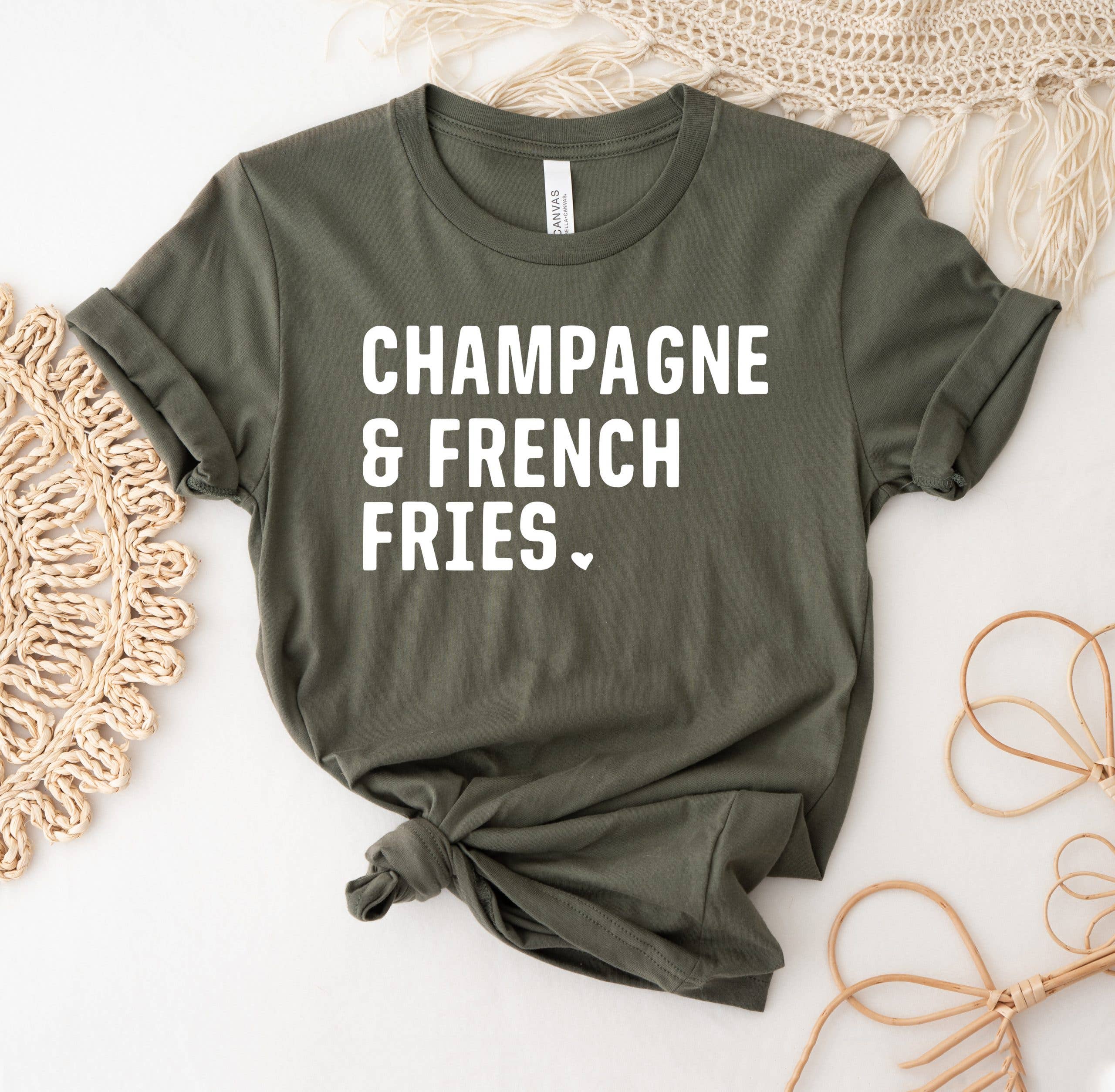 Champagne & French Fries T-Shirt Hoodie, Sweatshirt | PodTeesHub.com