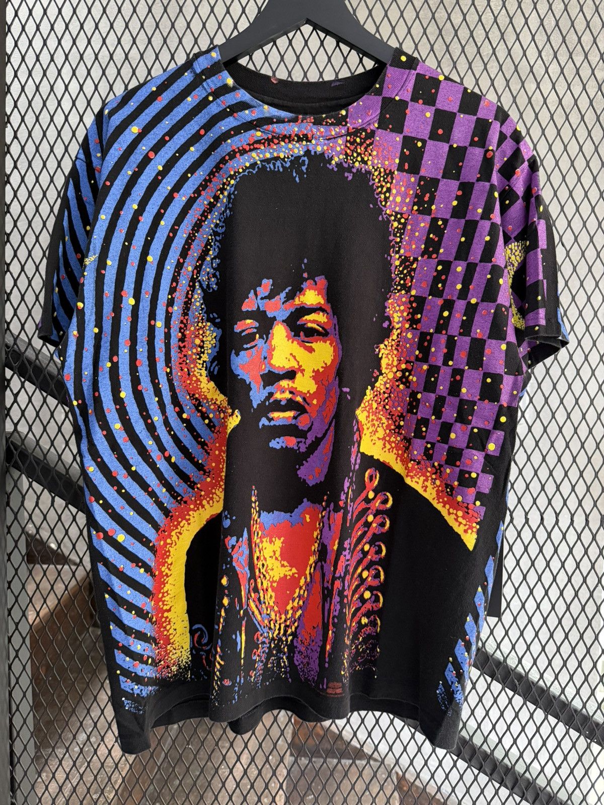 Band Tees Vintage 1992 Jimmy Hendrix All Over Print Tee Hoodie, Sweatshirt | PodTeesHub.com