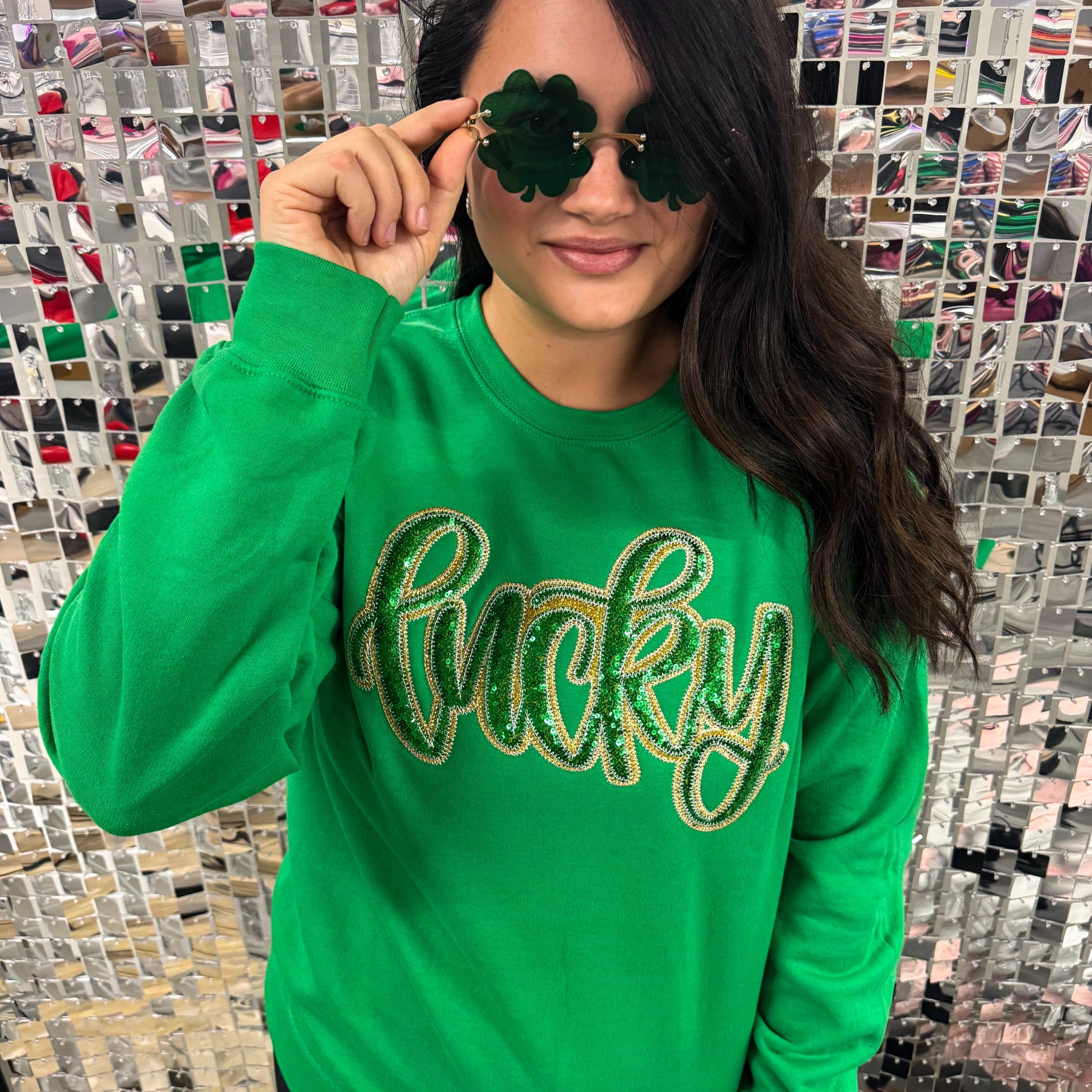 Lucky Saint Patrick’S Day Embroidered Sweatshirt T-Shirts, Hoodie | PodTeesHub.com