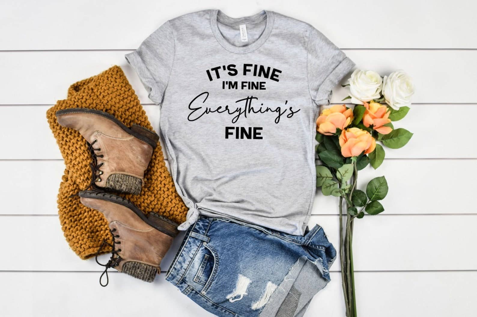 It's Fine I'm Fine Everything Is Fine T-Shirt Hoodie, Sweatshirt | PodTeesHub.com