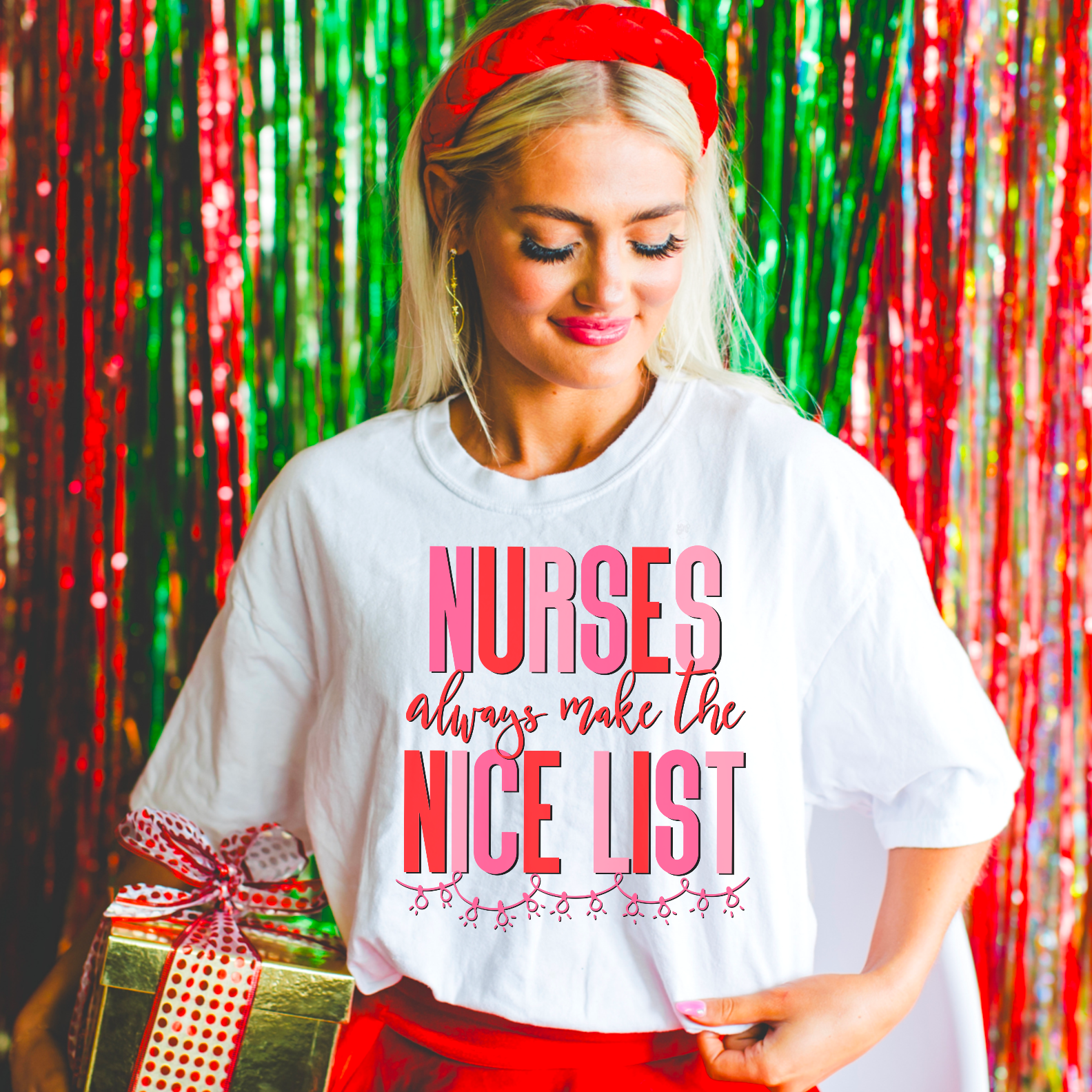 Nurses Always Make the Nice List Christmas Graphic Tee Hoodie, Sweatshirt | PodTeesHub.com