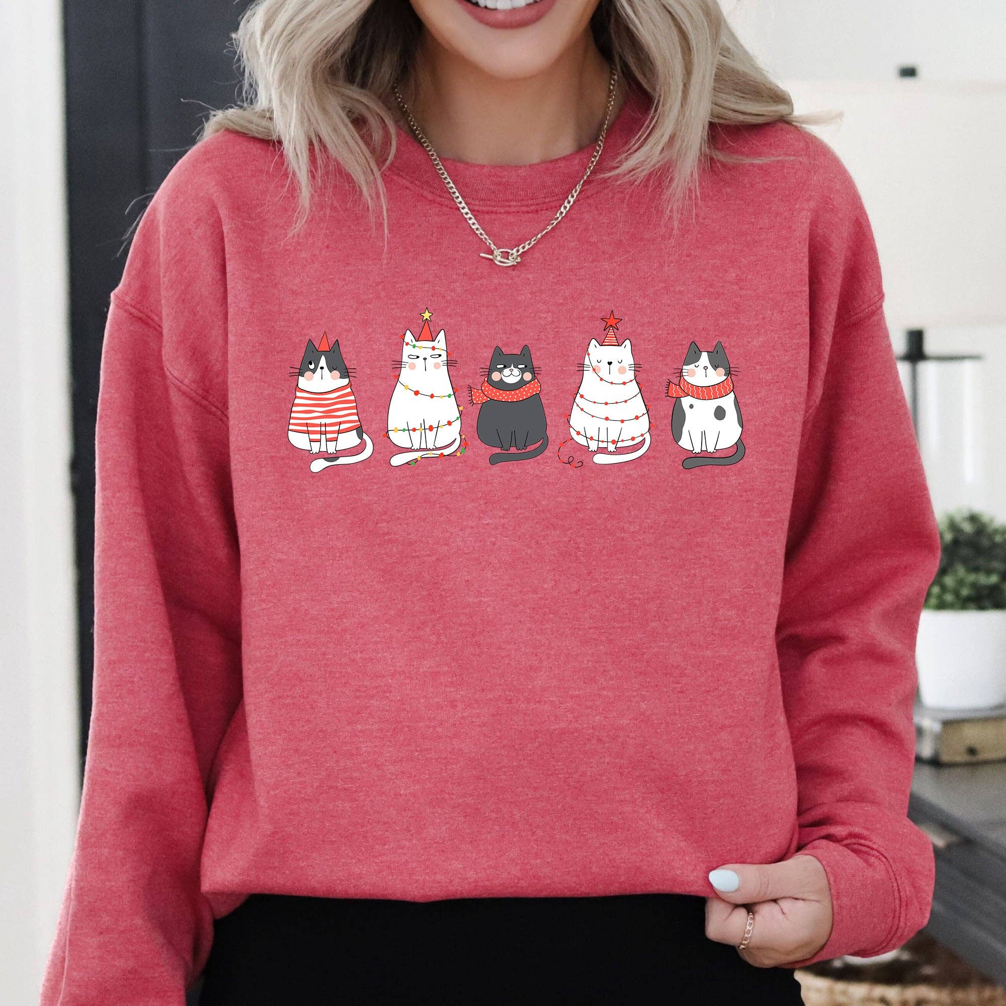 Christmas Cats, Kitties, Cat Lovers, Santa, Xmas Sweatshirt T-Shirts, Hoodie | PodTeesHub.com