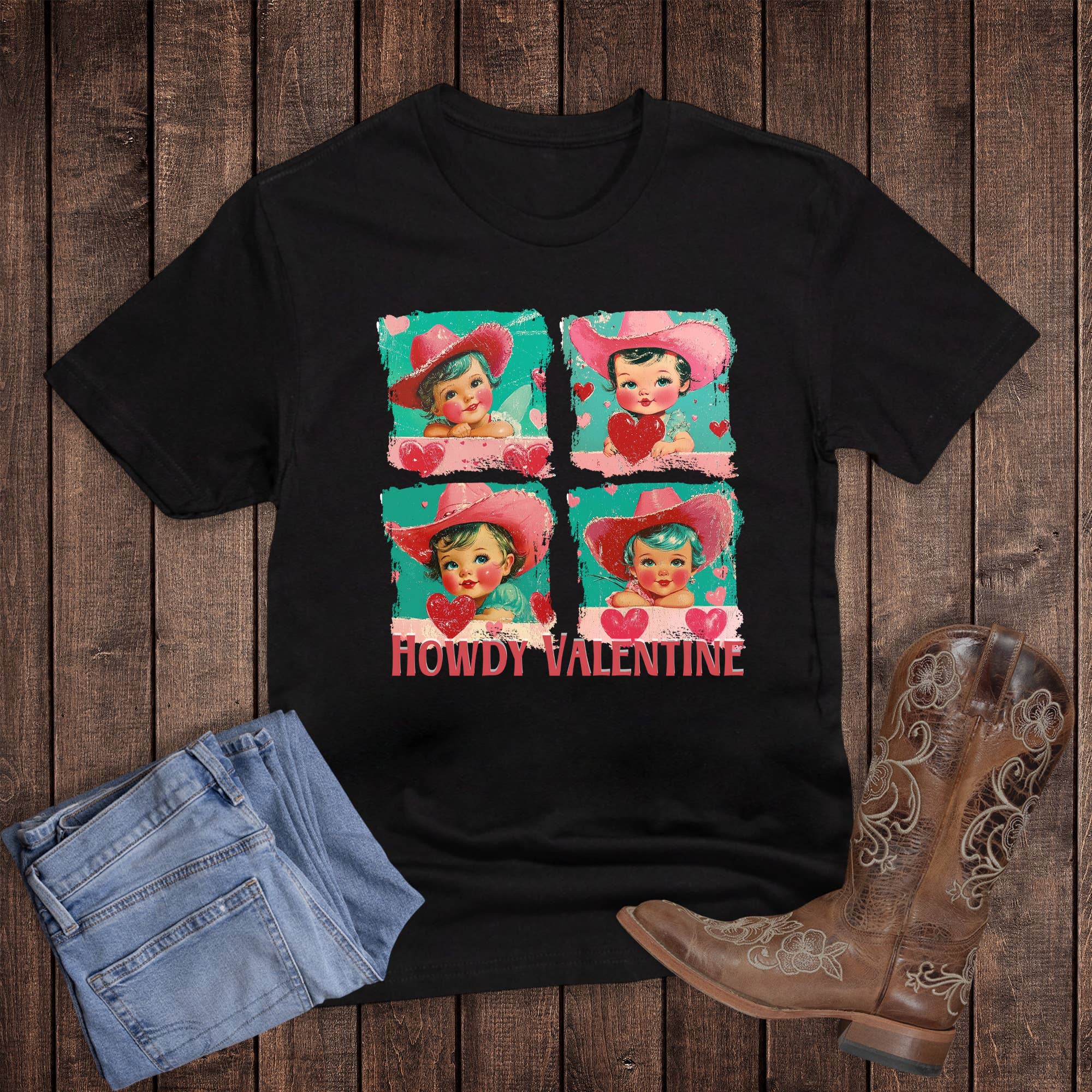 Valentine Western Howdy Graphic Tee Hoodie, Sweatshirt | PodTeesHub.com