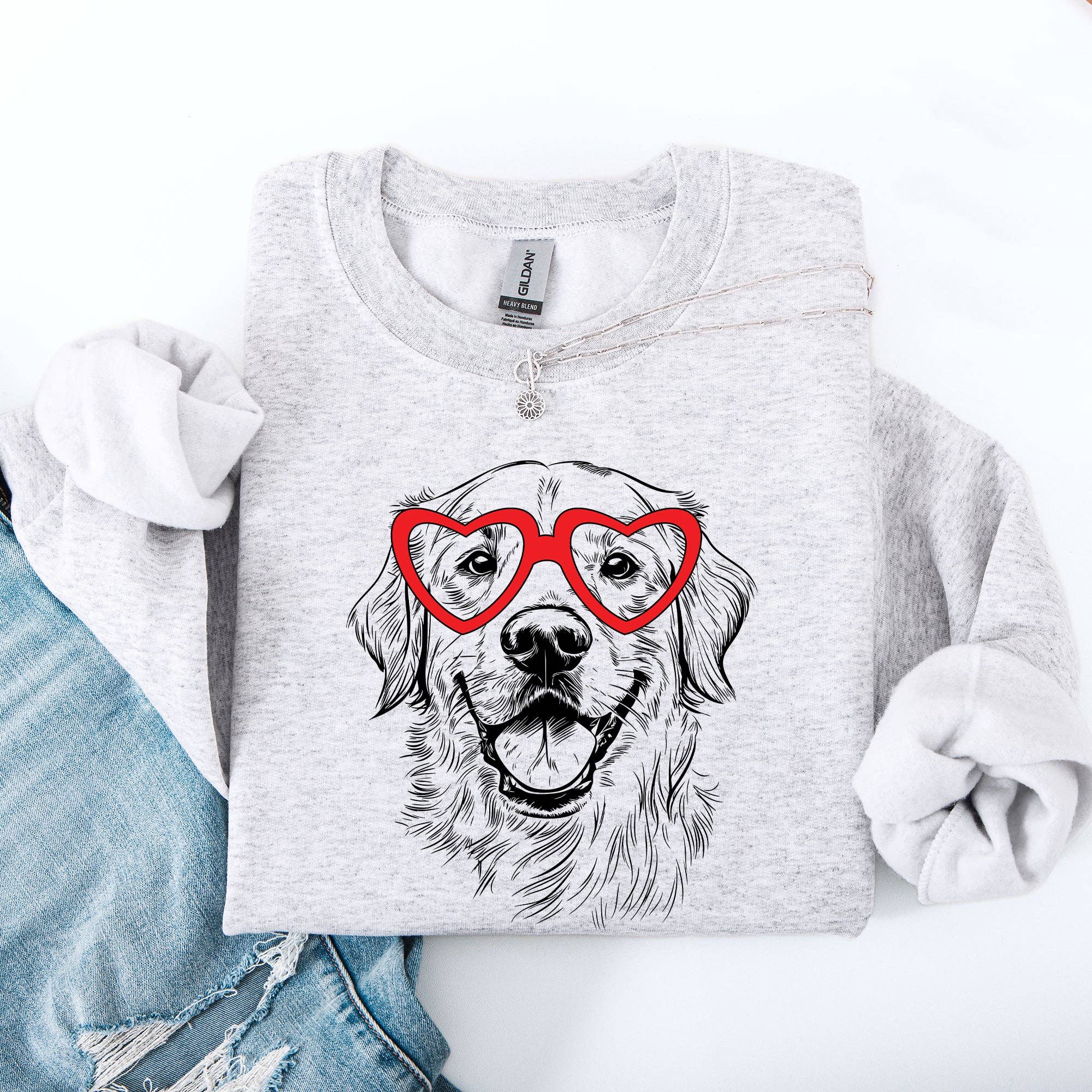 Golden Retriever, Pet, Dog Breed, Valentine's Sweatshirt T-Shirts, Hoodie | PodTeesHub.com