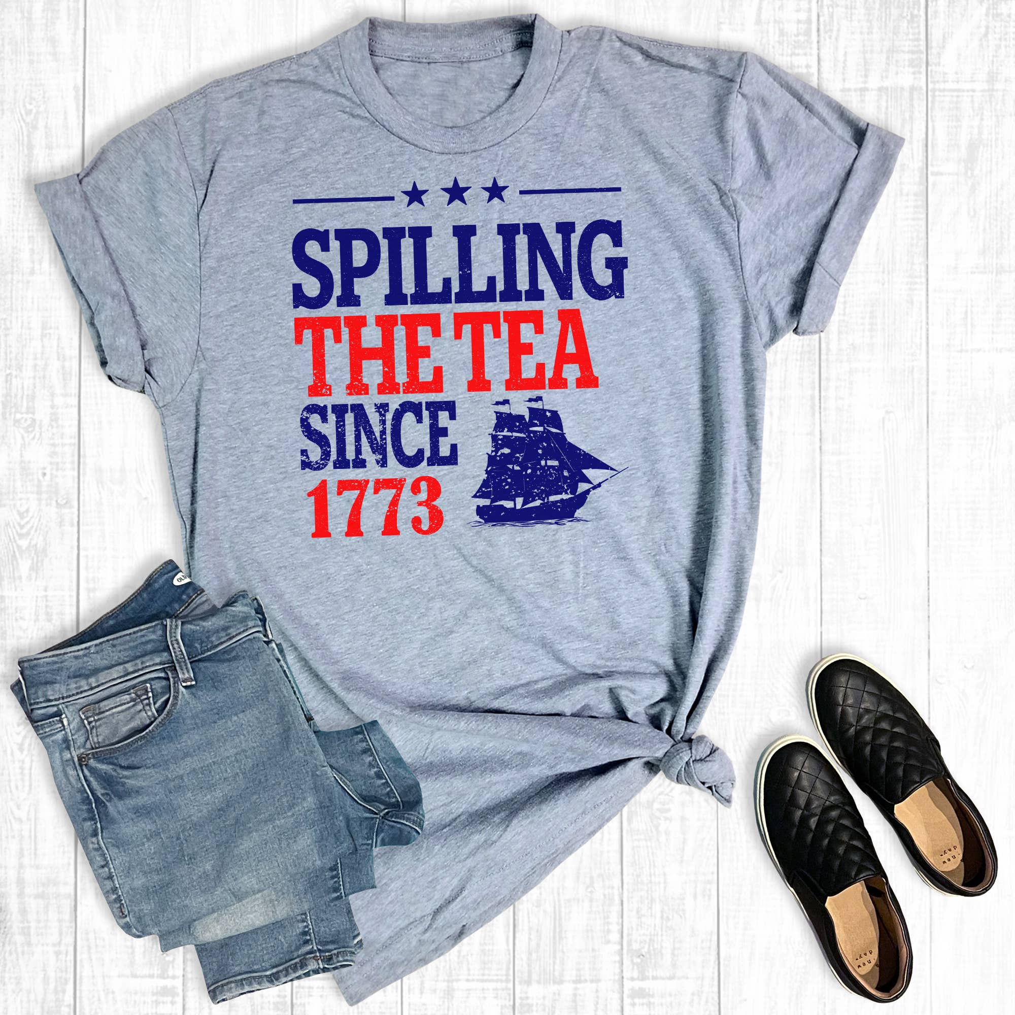 Spilling the Tea Since 1773 Graphic Tee Hoodie, Sweatshirt | PodTeesHub.com