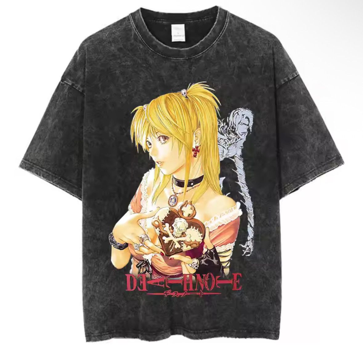 Japanese Brand Y2k Goth Monster Death Anime Girl Graffiti Washed T Shirt Hoodie, Sweatshirt | PodTeesHub.com