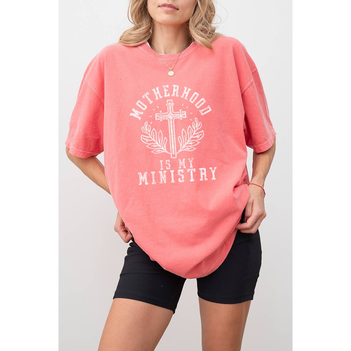 Motherhood Is My Ministry Vintage Graphic Oversized Tee Hoodie, Sweatshirt | PodTeesHub.com