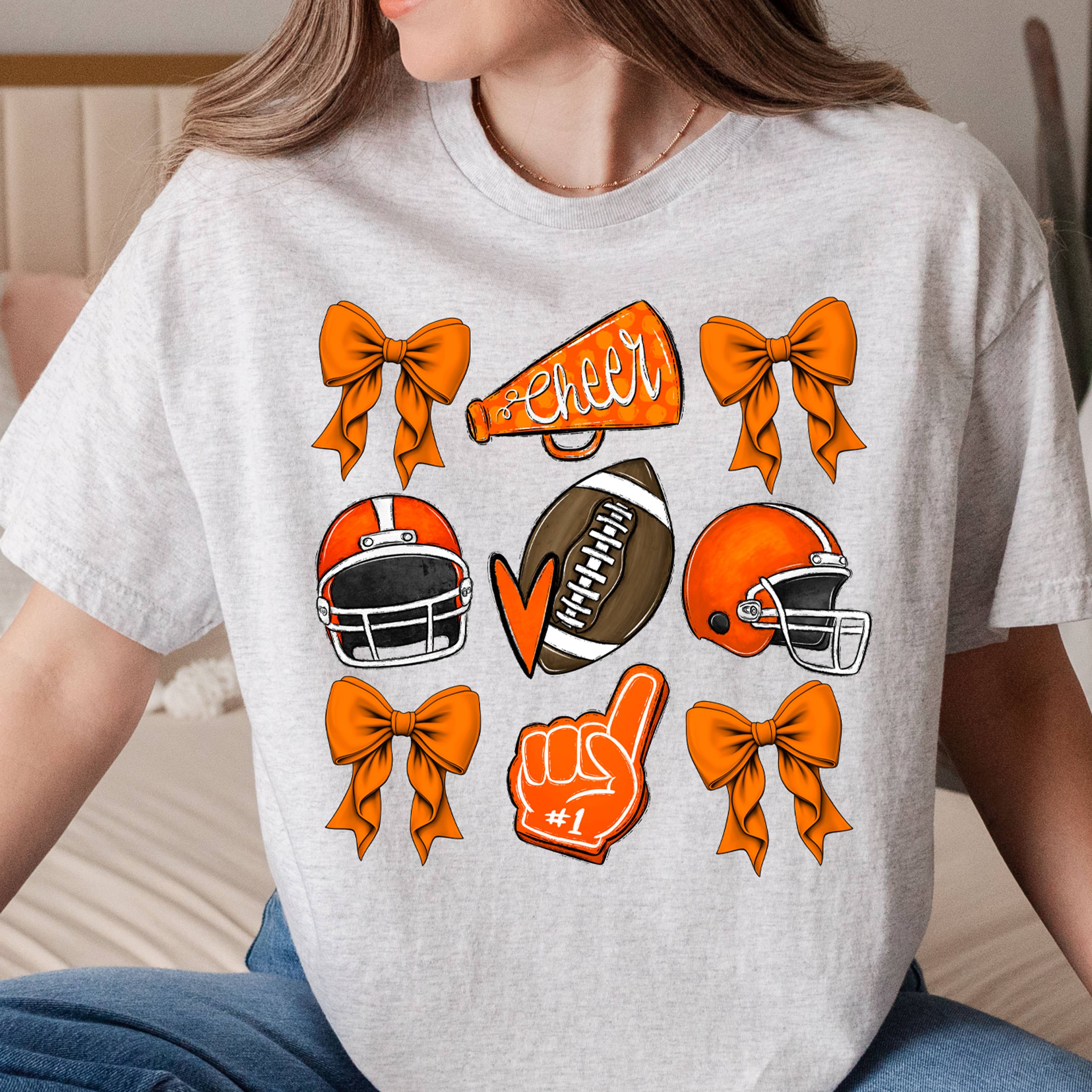 Orange Cheer Bows Everyday Tee Hoodie, Sweatshirt | PodTeesHub.com