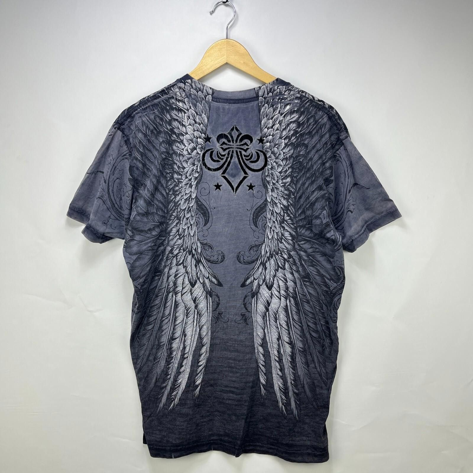 Vintage Y2k Affliction Wings Goth Punk T Shirt Large Hoodie, Sweatshirt | PodTeesHub.com