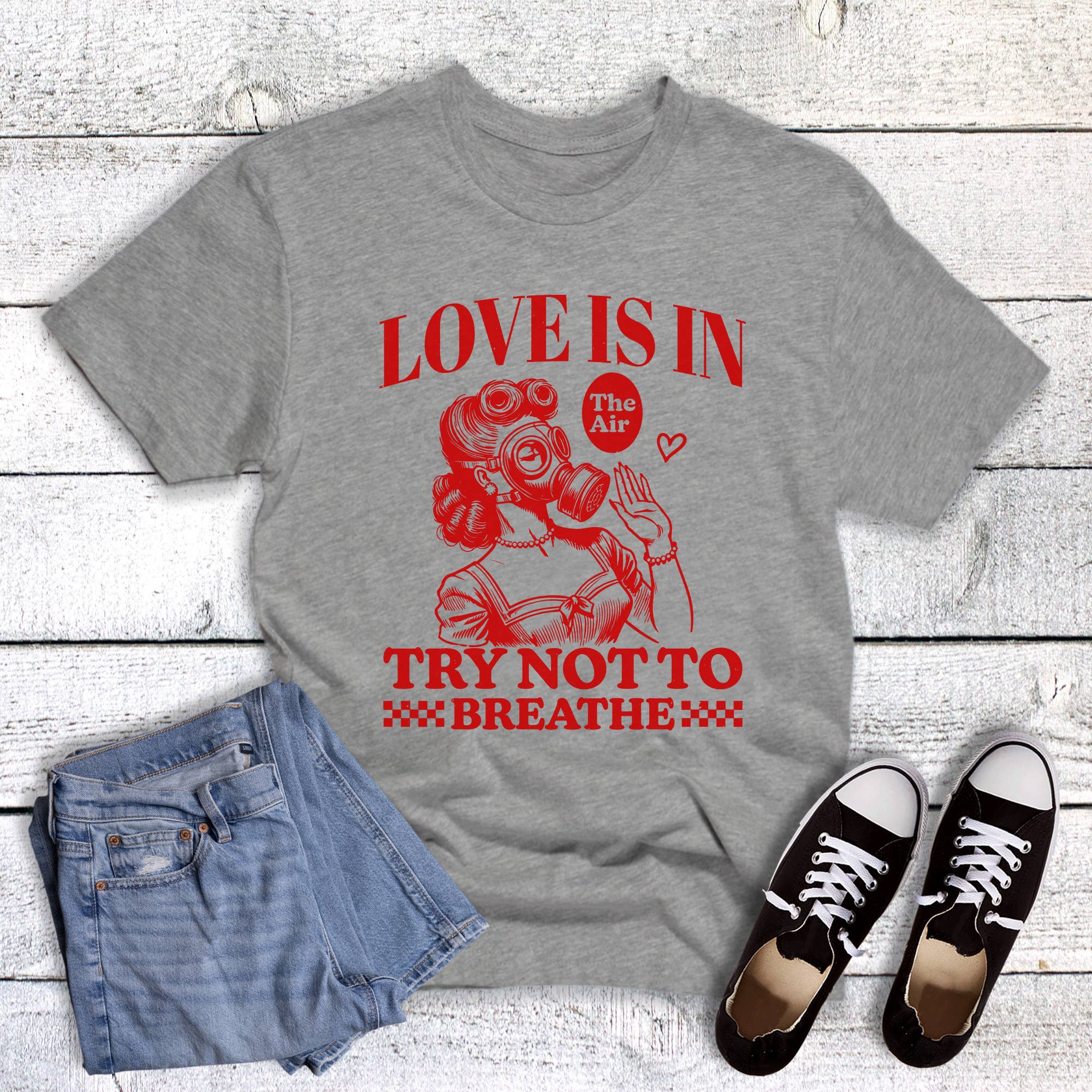 Valentine Funny Love Is in the Air Graphic Tee Hoodie, Sweatshirt | PodTeesHub.com