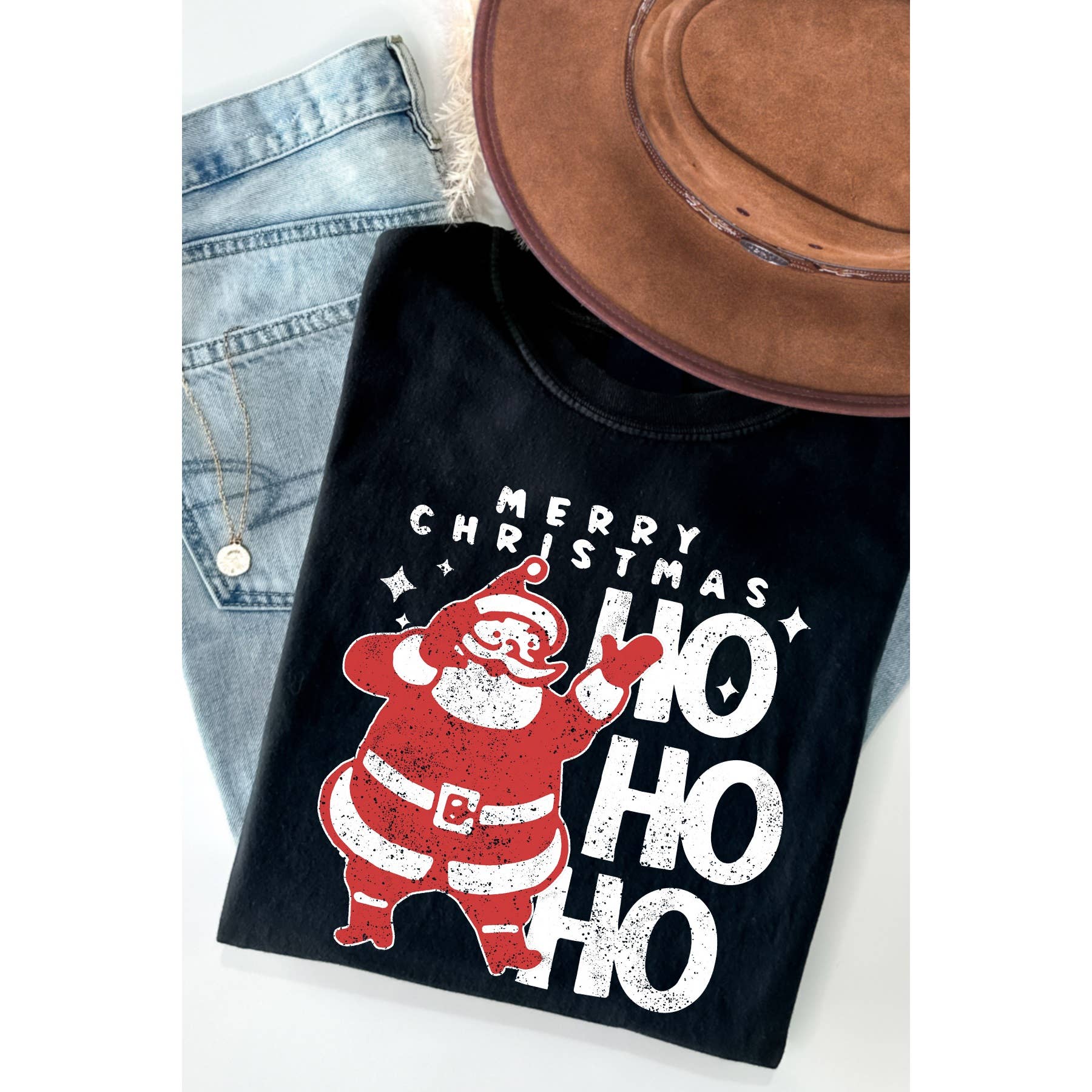 Ho Ho Ho Merry Christmas - Short Sleeve T Shirt Hoodie, Sweatshirt | PodTeesHub.com