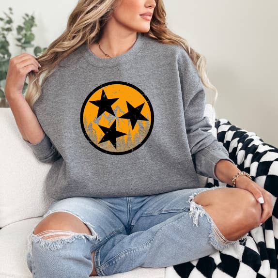 Tennessee Mountains Crew Sweatshirt - Graphite Heather Gray T-Shirts, Hoodie | PodTeesHub.com
