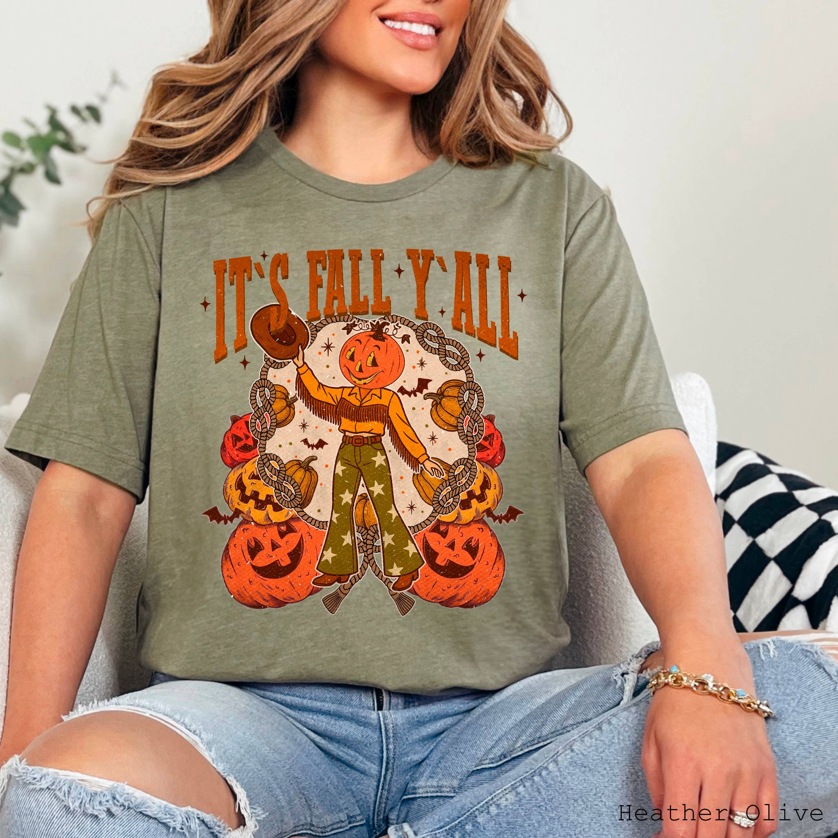It’S Fall Ya’Ll Women’S Fall Graphic Tee  | Bella Canvas Hoodie, Sweatshirt | PodTeesHub.com