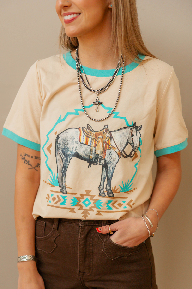 Turquoise Trail Ringer Tee Hoodie, Sweatshirt | PodTeesHub.com