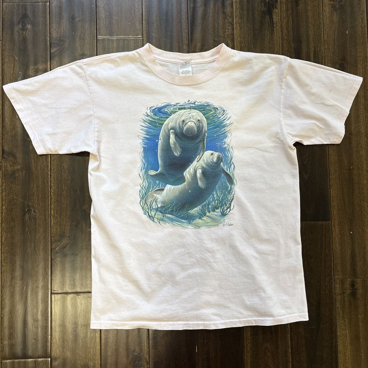 Anvil Vintage Manatees L Sherry Vinston Art 90s Wildlife Shirt T-Shirts, Hoodie, Sweatshirt