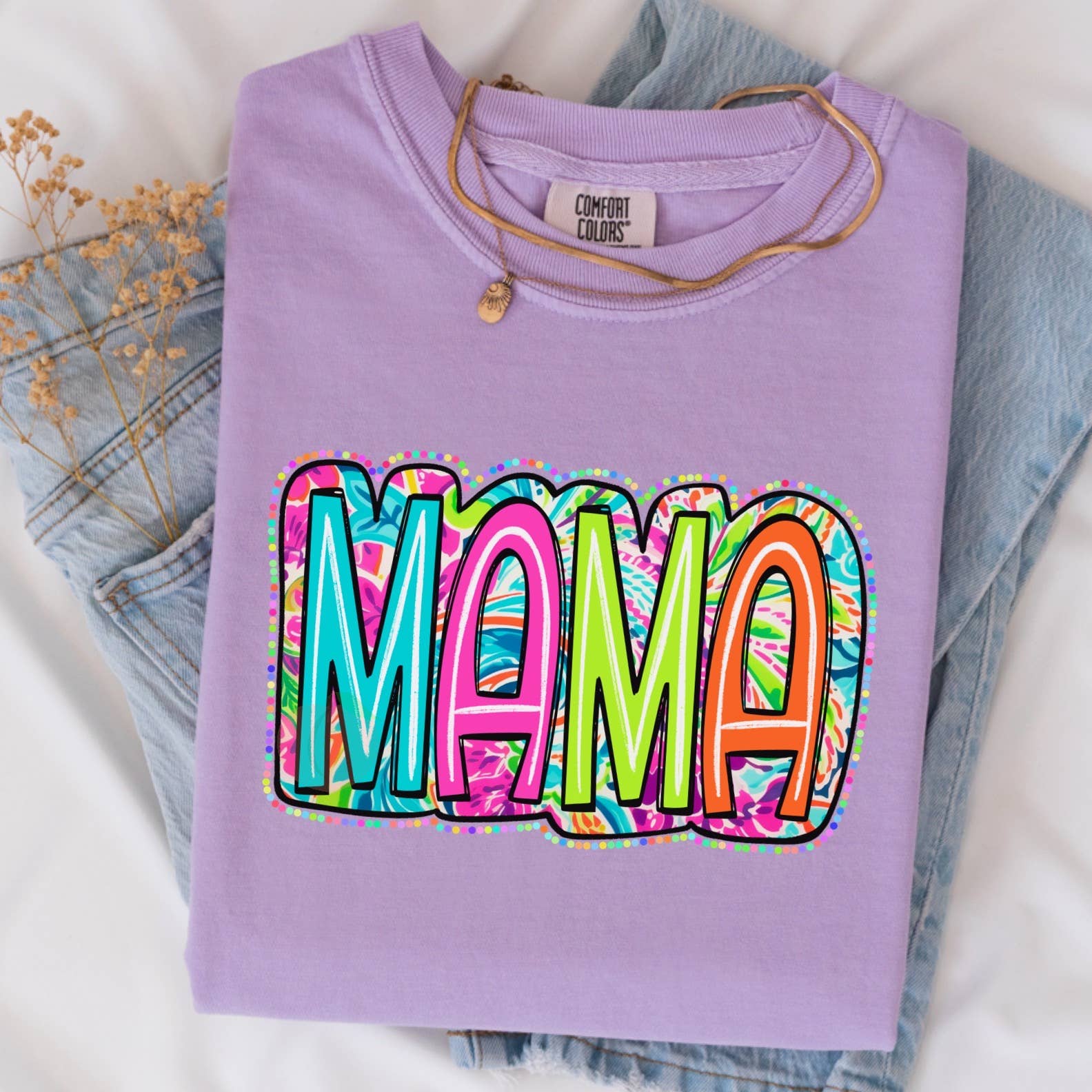 Tropical Mama Comfort Color Graphic Tee Hoodie, Sweatshirt | PodTeesHub.com