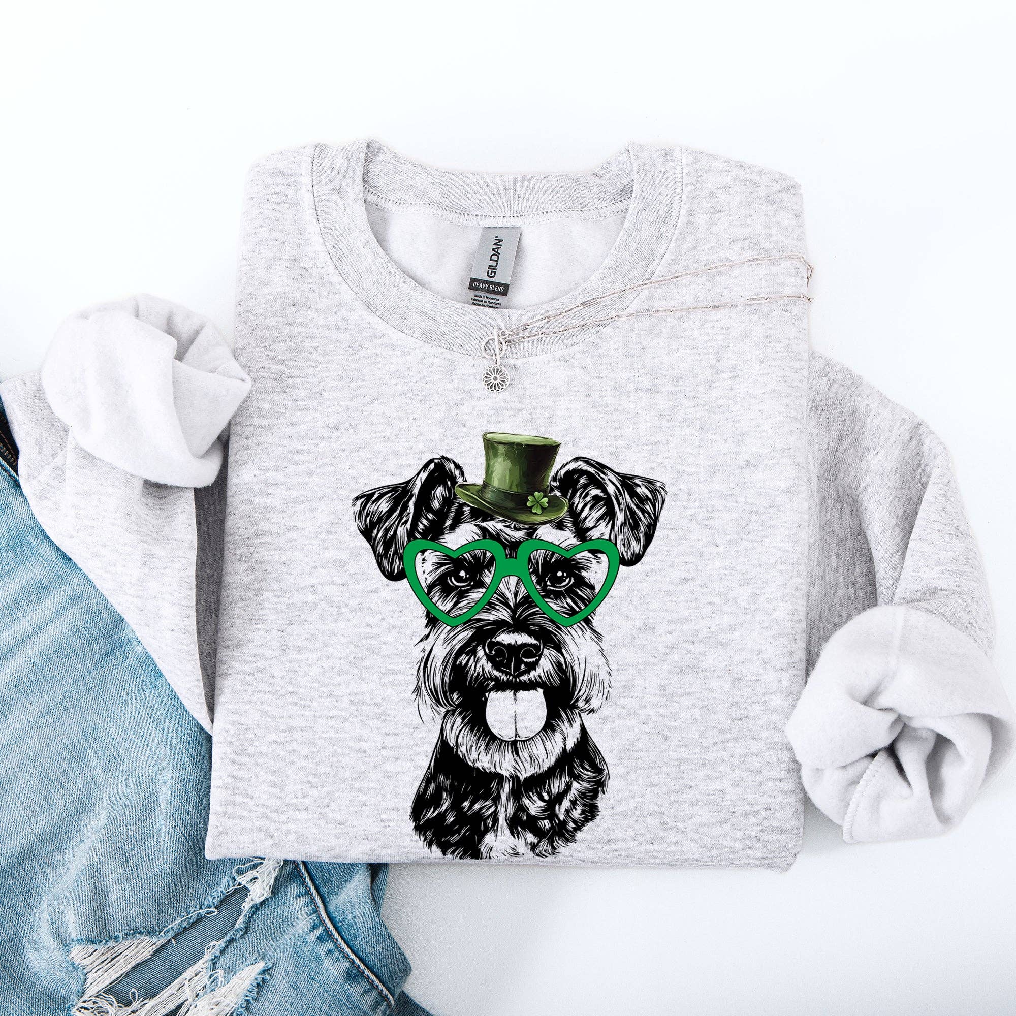 Schnauzer, Dog, St Patrick's Day, Lucky, Irish Sweatshirt T-Shirts, Hoodie | PodTeesHub.com