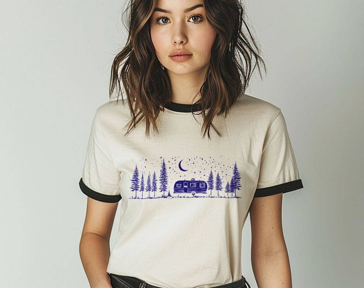 Camping Life Under the Stars - Hiking Mountain Ringer Tee Hoodie, Sweatshirt | PodTeesHub.com