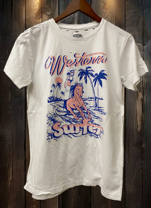 Western Surfer Vintage Distressed 80's Vintage T Shirt Hoodie, Sweatshirt | PodTeesHub.com